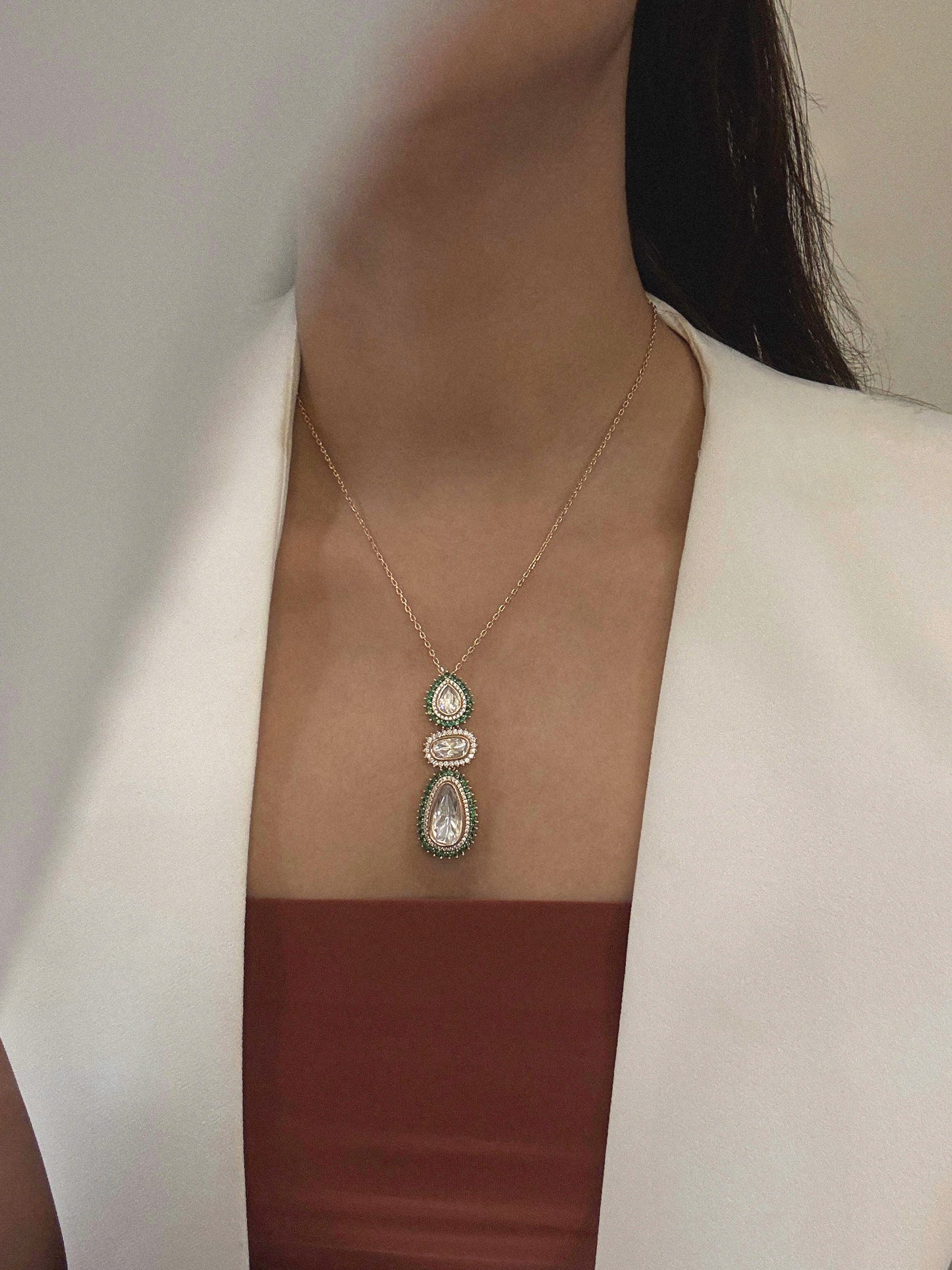 Ahana Polki Pendant Set