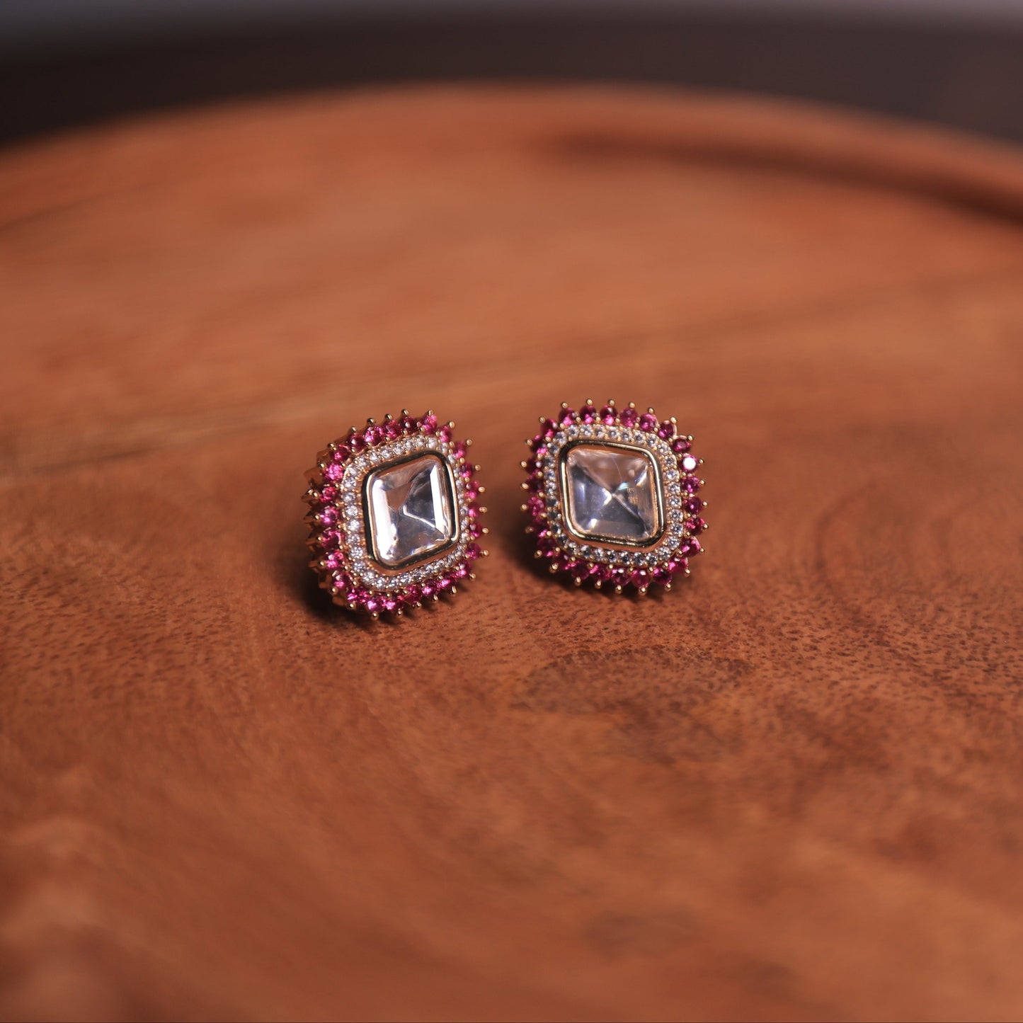 Aishani Ruby Kundan Studs