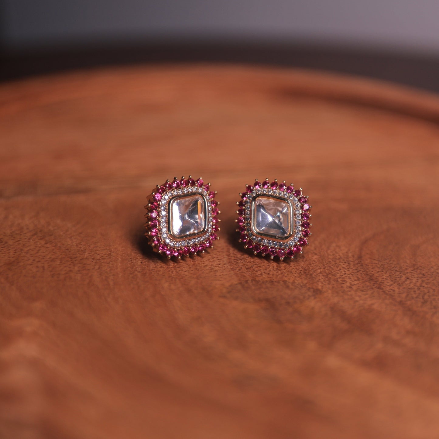 Aishani Ruby Kundan Studs