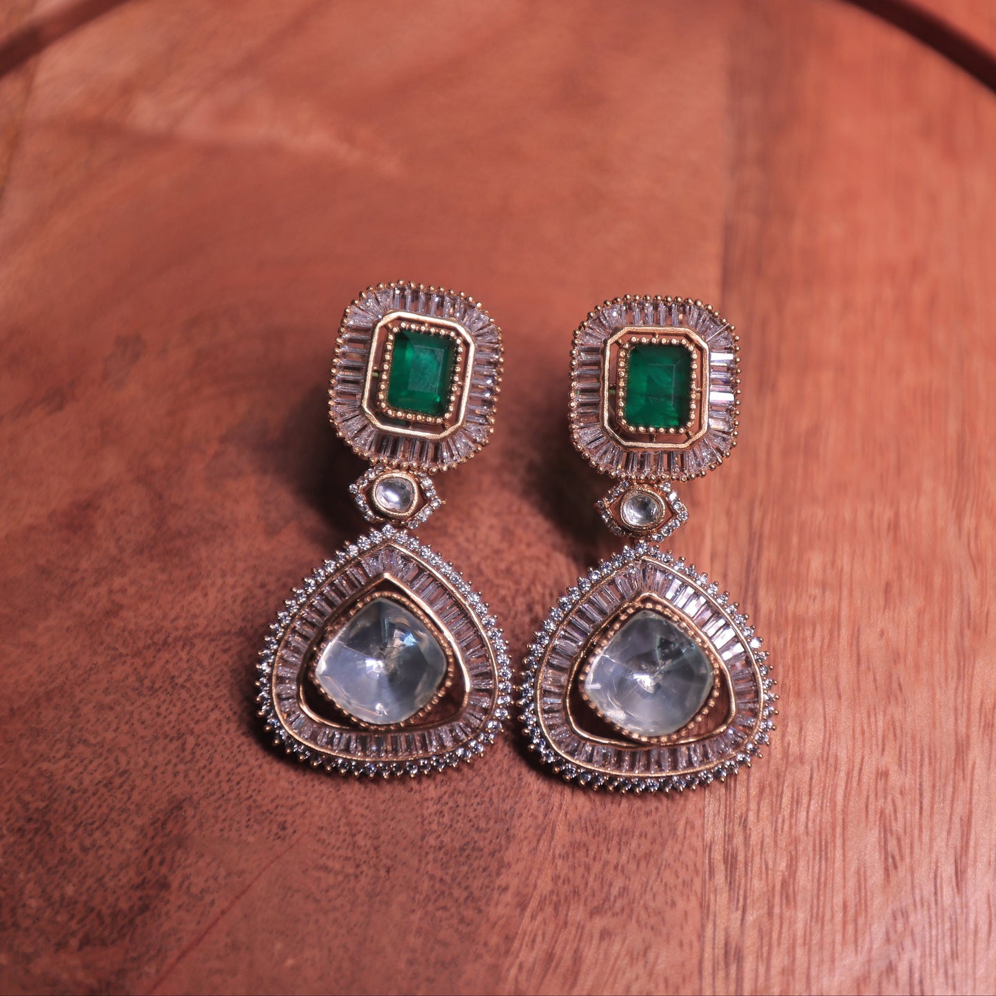 Alana Emerald Polki Earrings