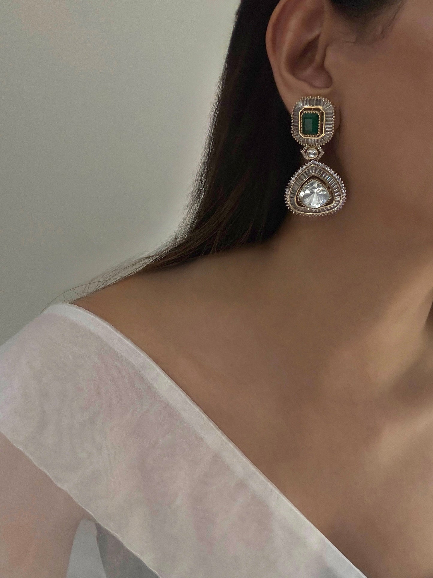 Alana Emerald Polki Earrings