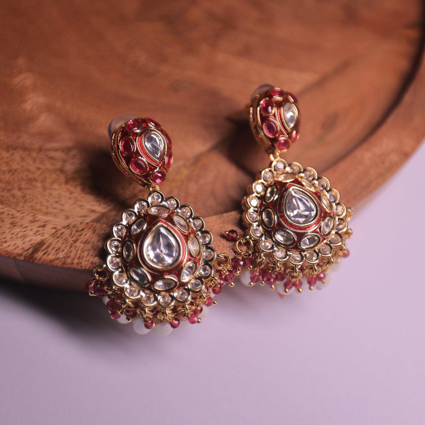 Alayah Ruby Polki Earrings