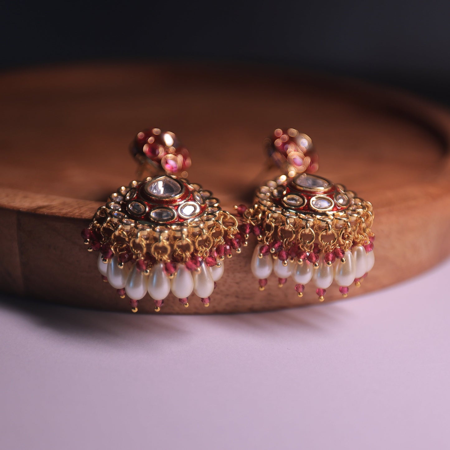 Alayah Ruby Polki Earrings