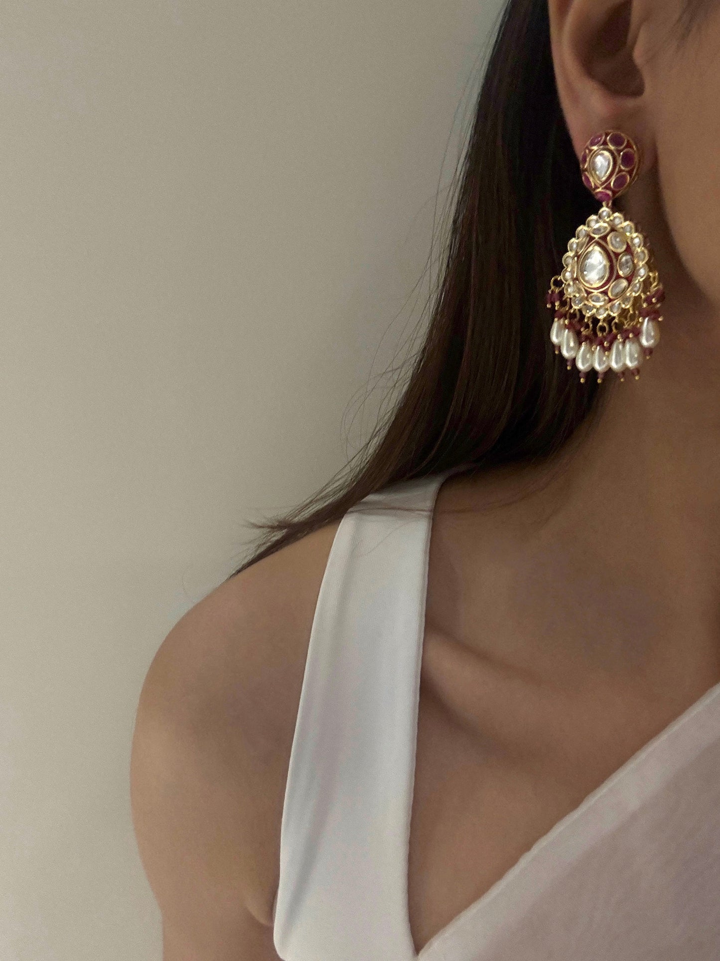 Alayah Ruby Polki Earrings