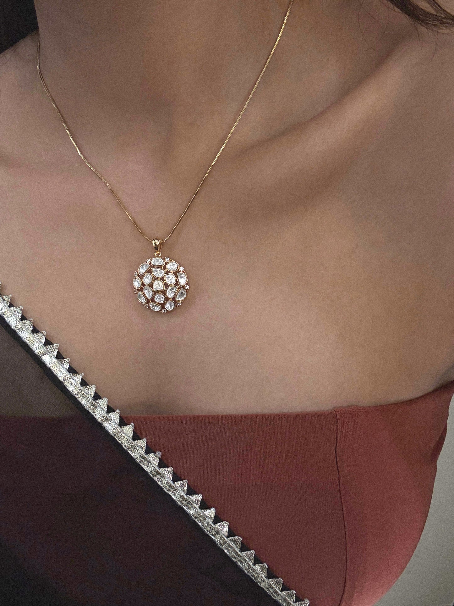 Amara Polki Pendant Set