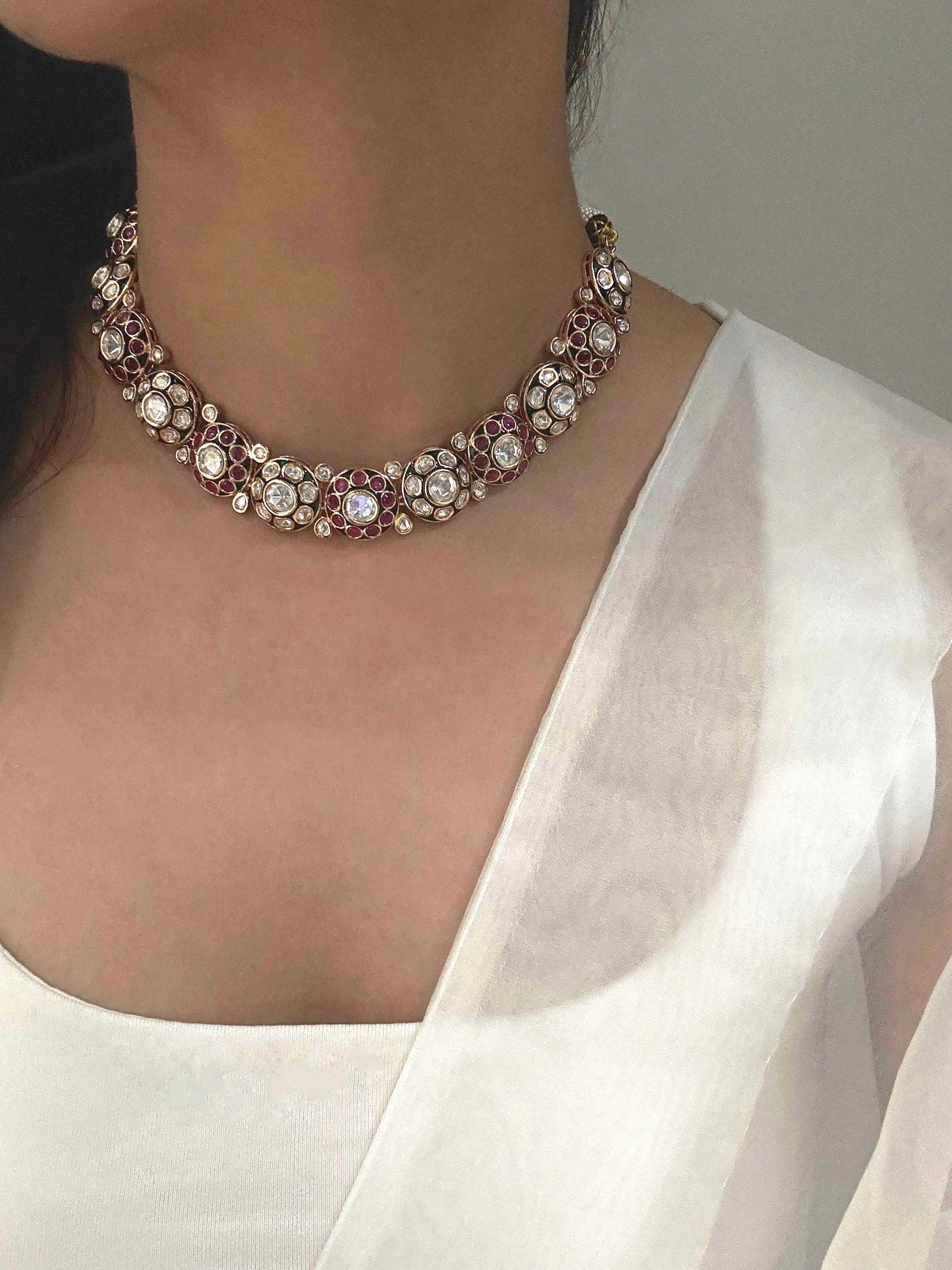 Amyra Polki Emerald Necklace Set