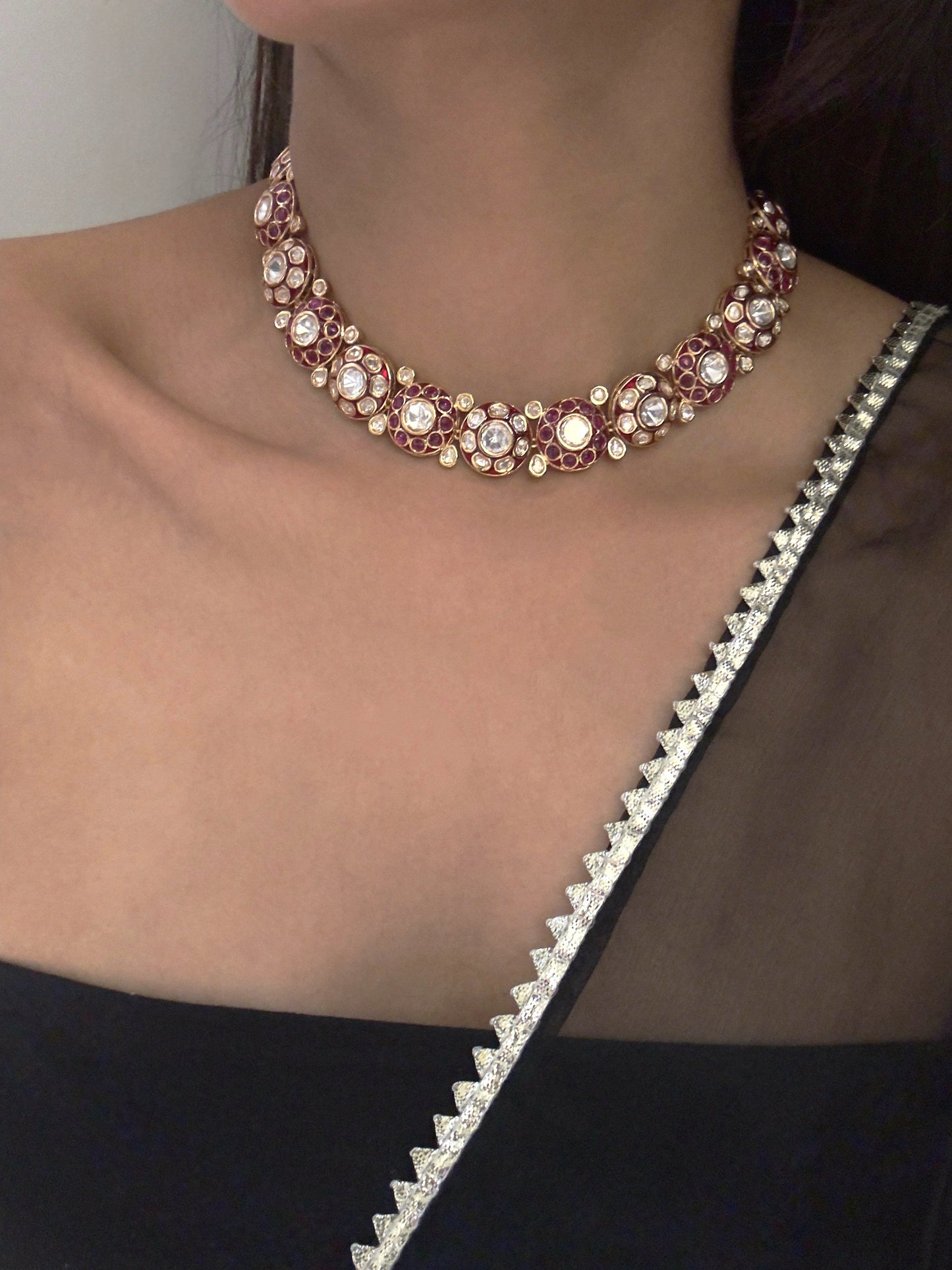 Amyra Polki Ruby Necklace set