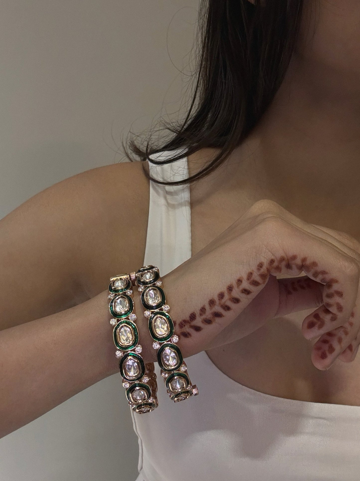 Aria Kundan Bangles - Size 2/2