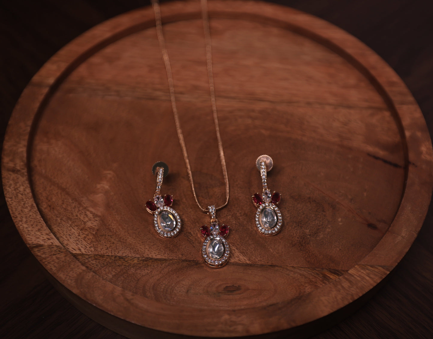 Asmi Polki Ruby Pendant set