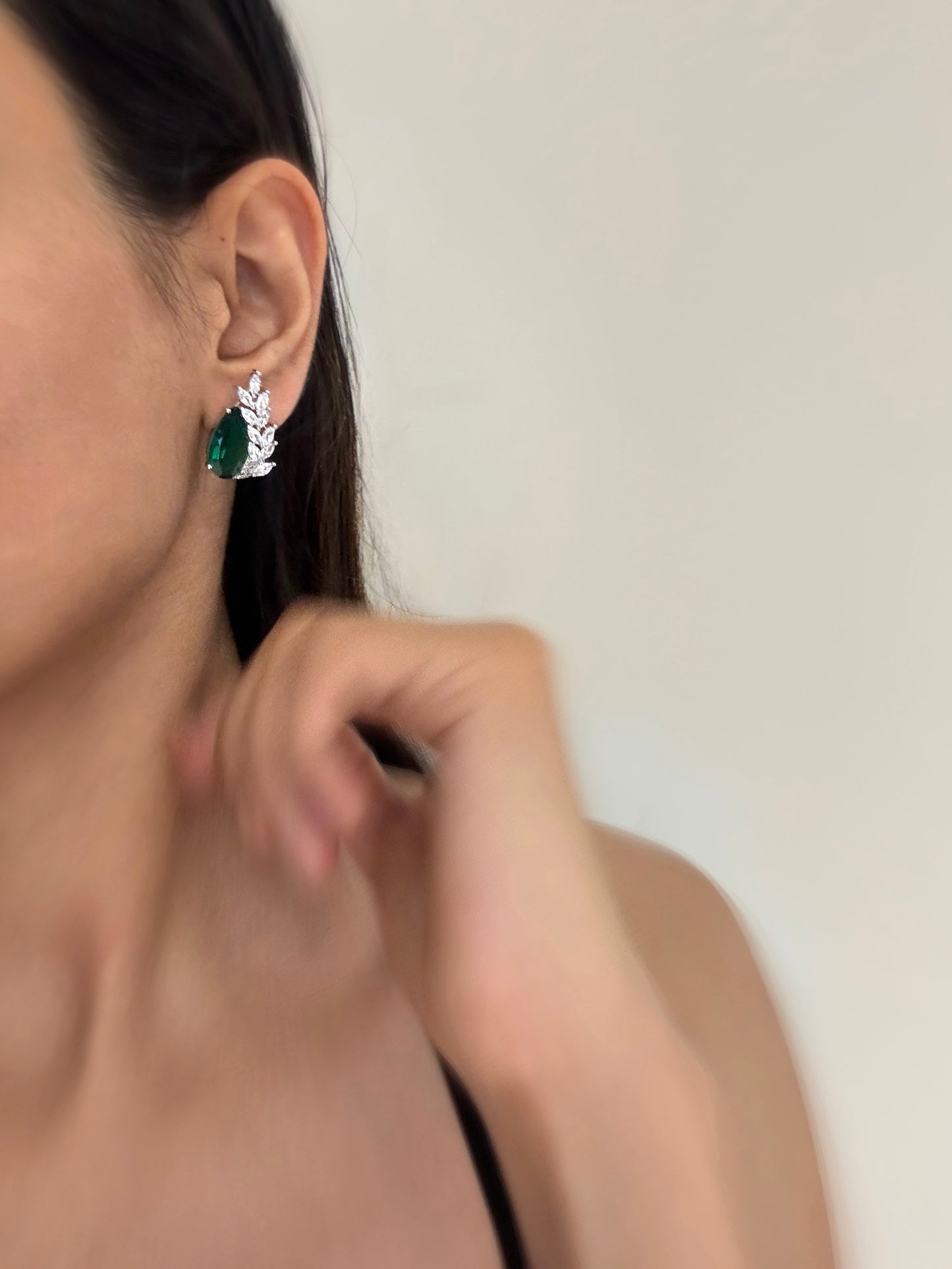 Eira Emerald Diamond Studs