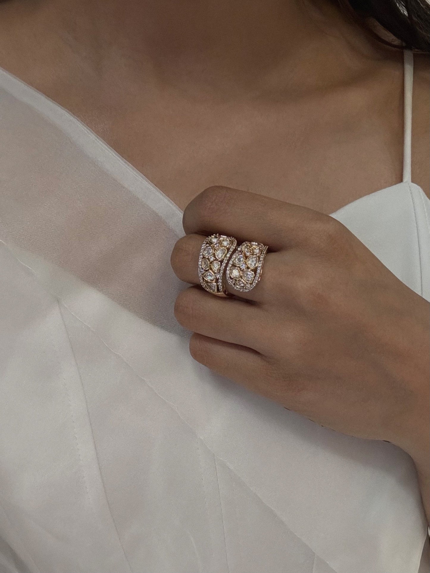 Heer Adjustable Polki Ring
