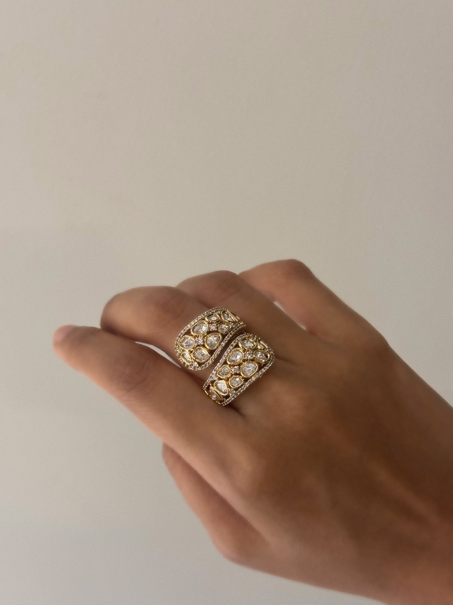 Heer Adjustable Polki Ring
