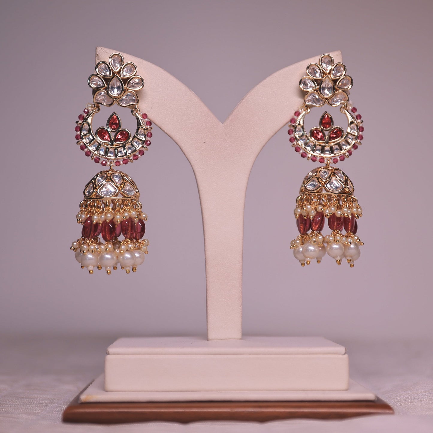 Iraisa Ruby Kundan Jhumkas