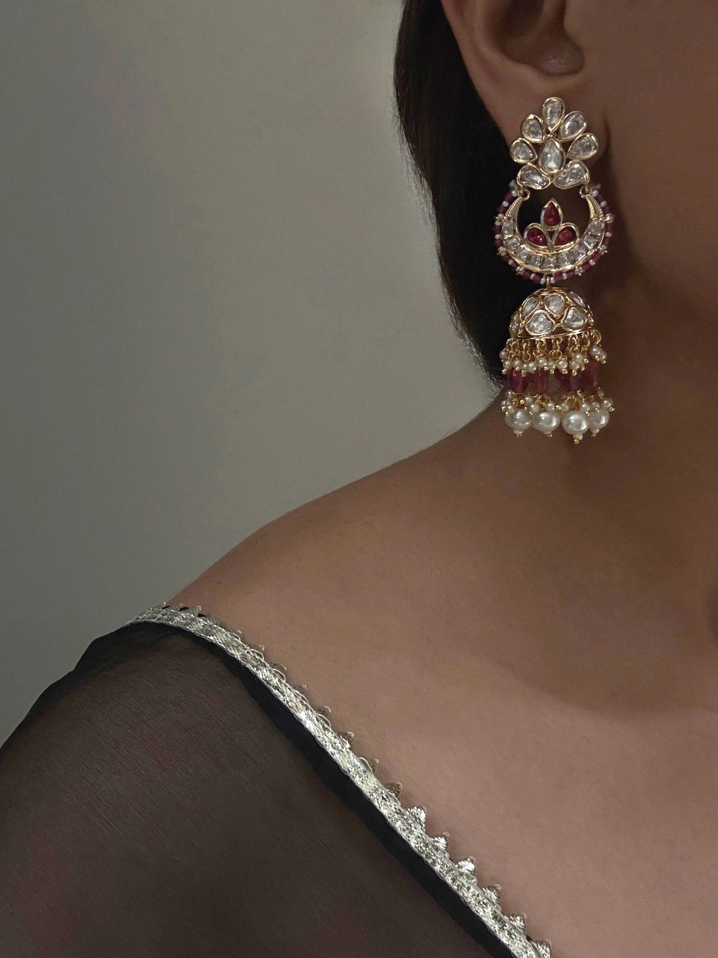 Iraisa Ruby Kundan Jhumkas