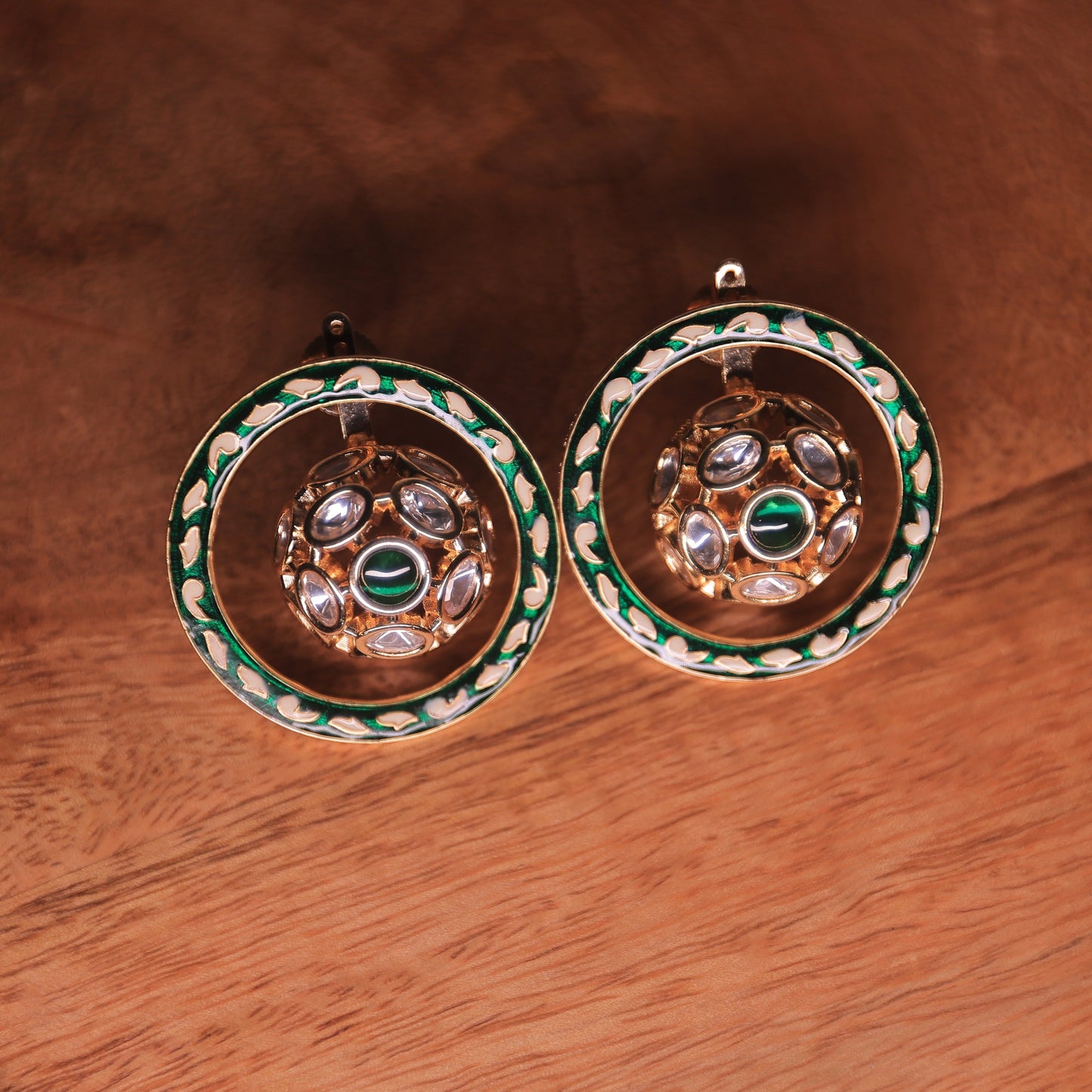 Jia Emerald Kundan Earrings