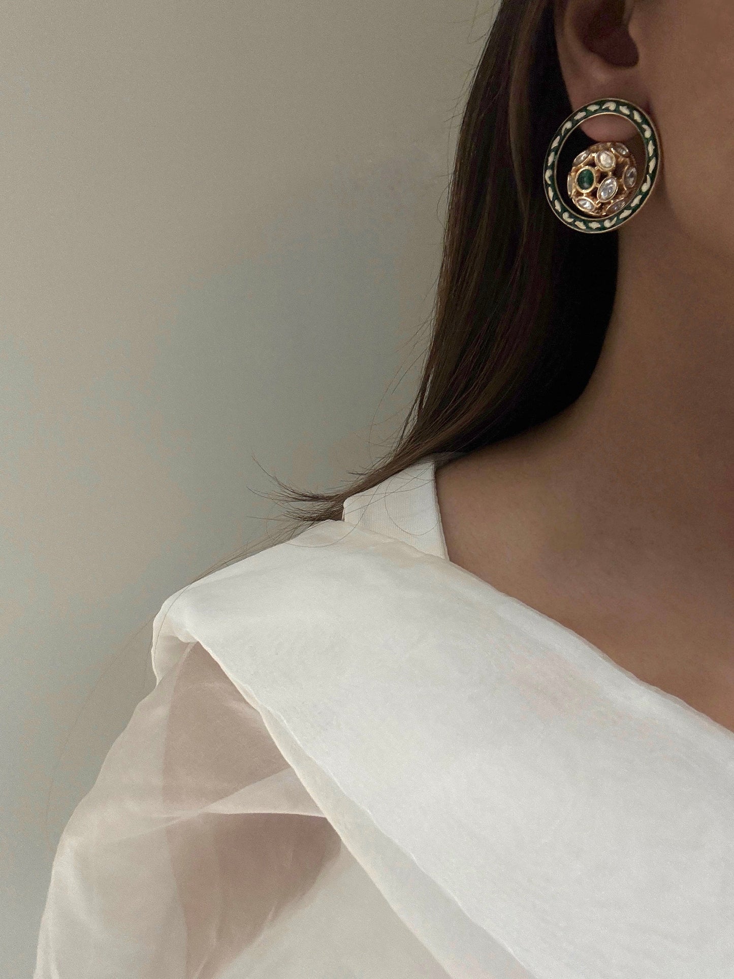 Jia Emerald Kundan Earrings