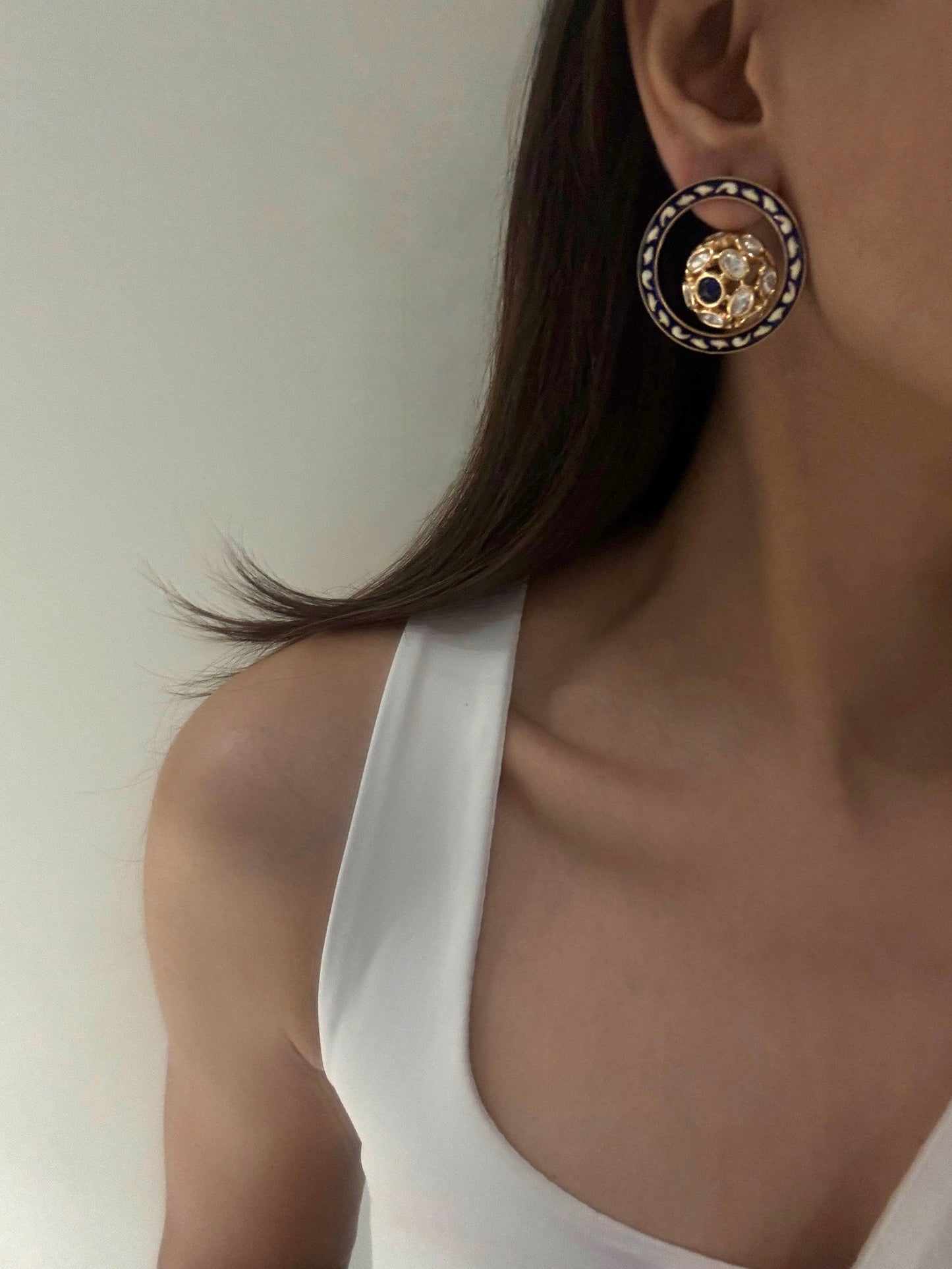 Jia Sapphire Kundan Earrings