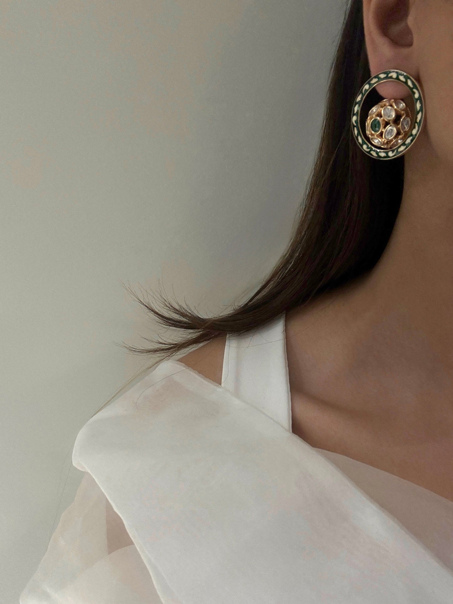Jia Emerald Kundan Earrings