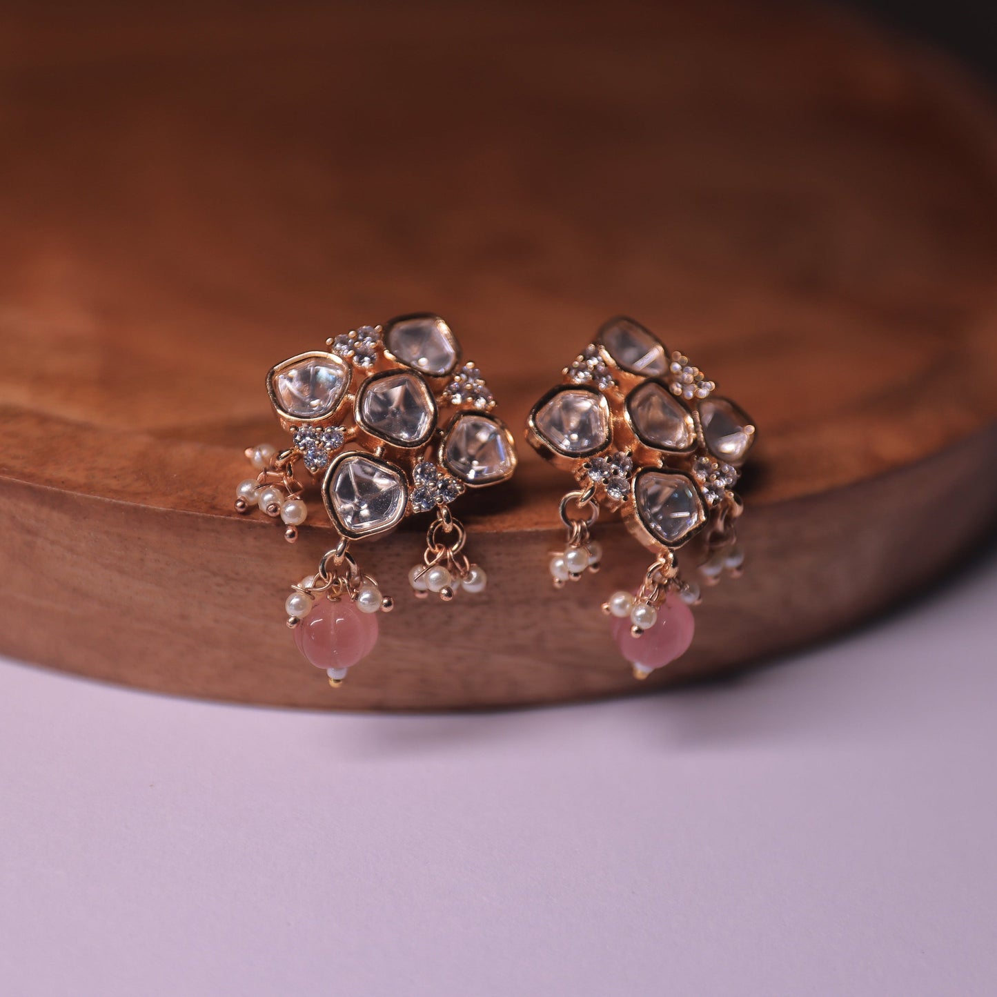 Mahika Ruby Rose Kundan Earrings