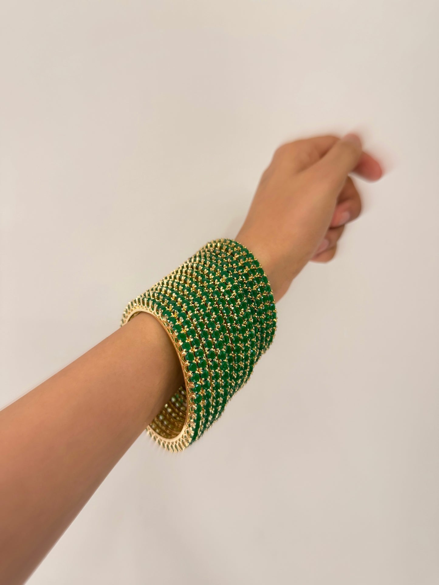 Meera Emerald Bangles (set of 4)- Size 2/6