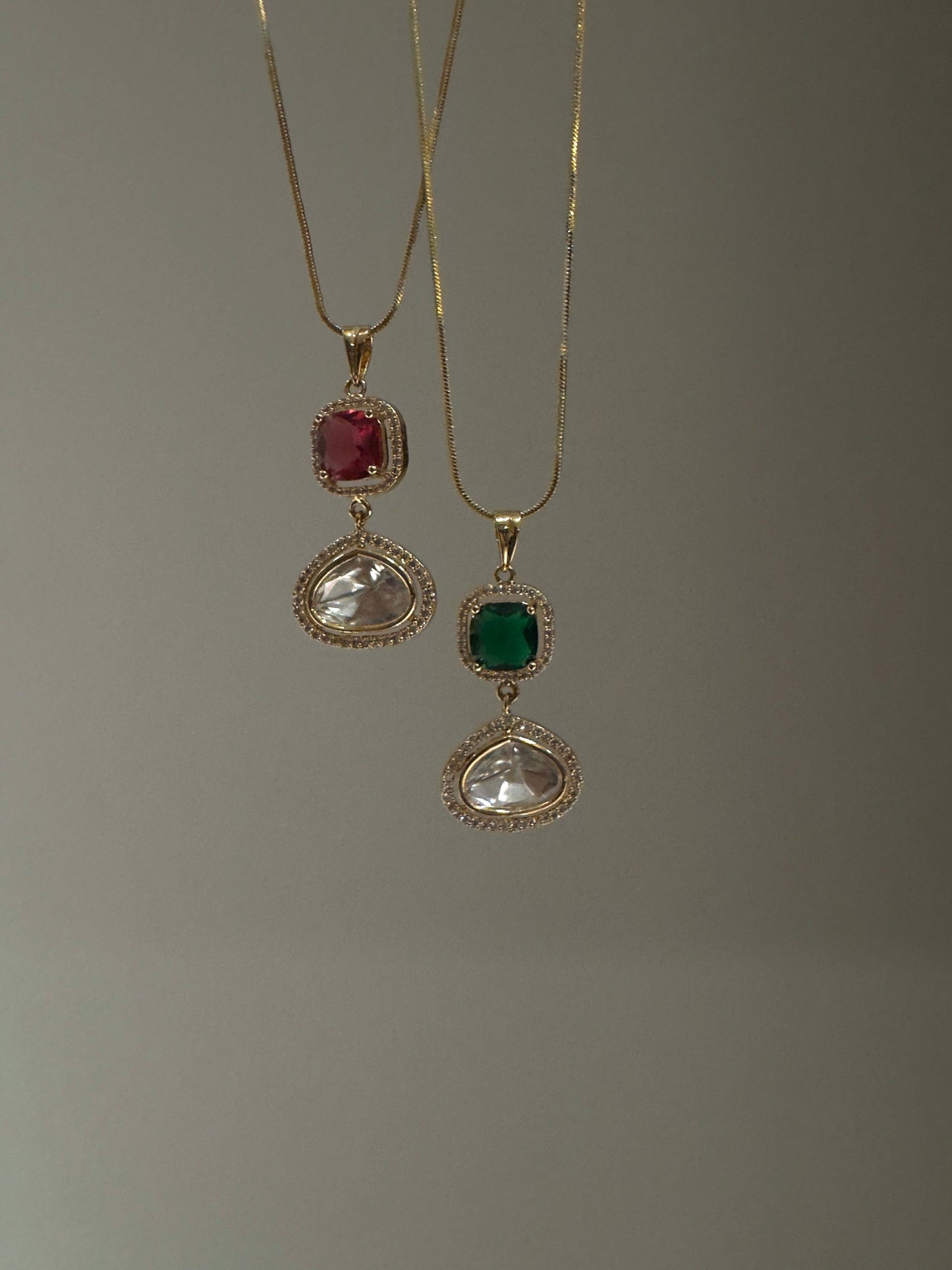 Mehek Polki Ruby Pendant Set