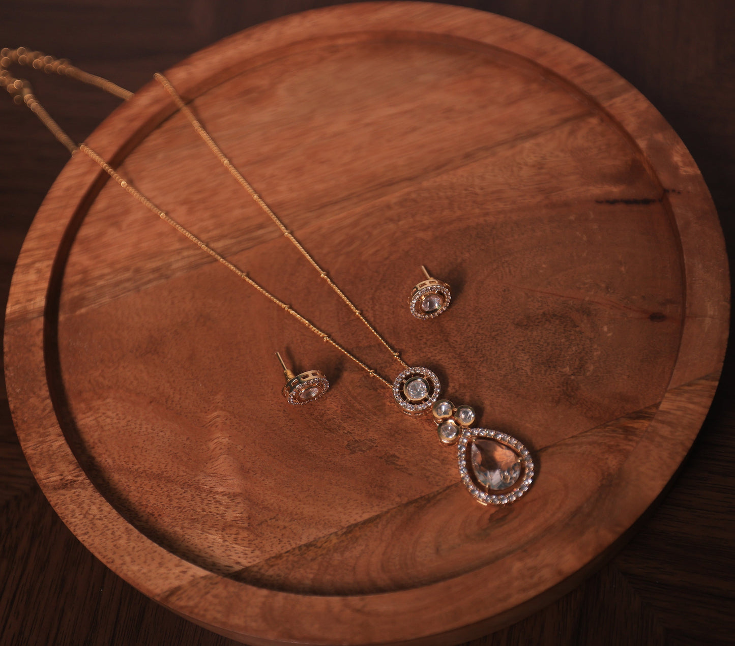 Nadira Polki Pendant Set