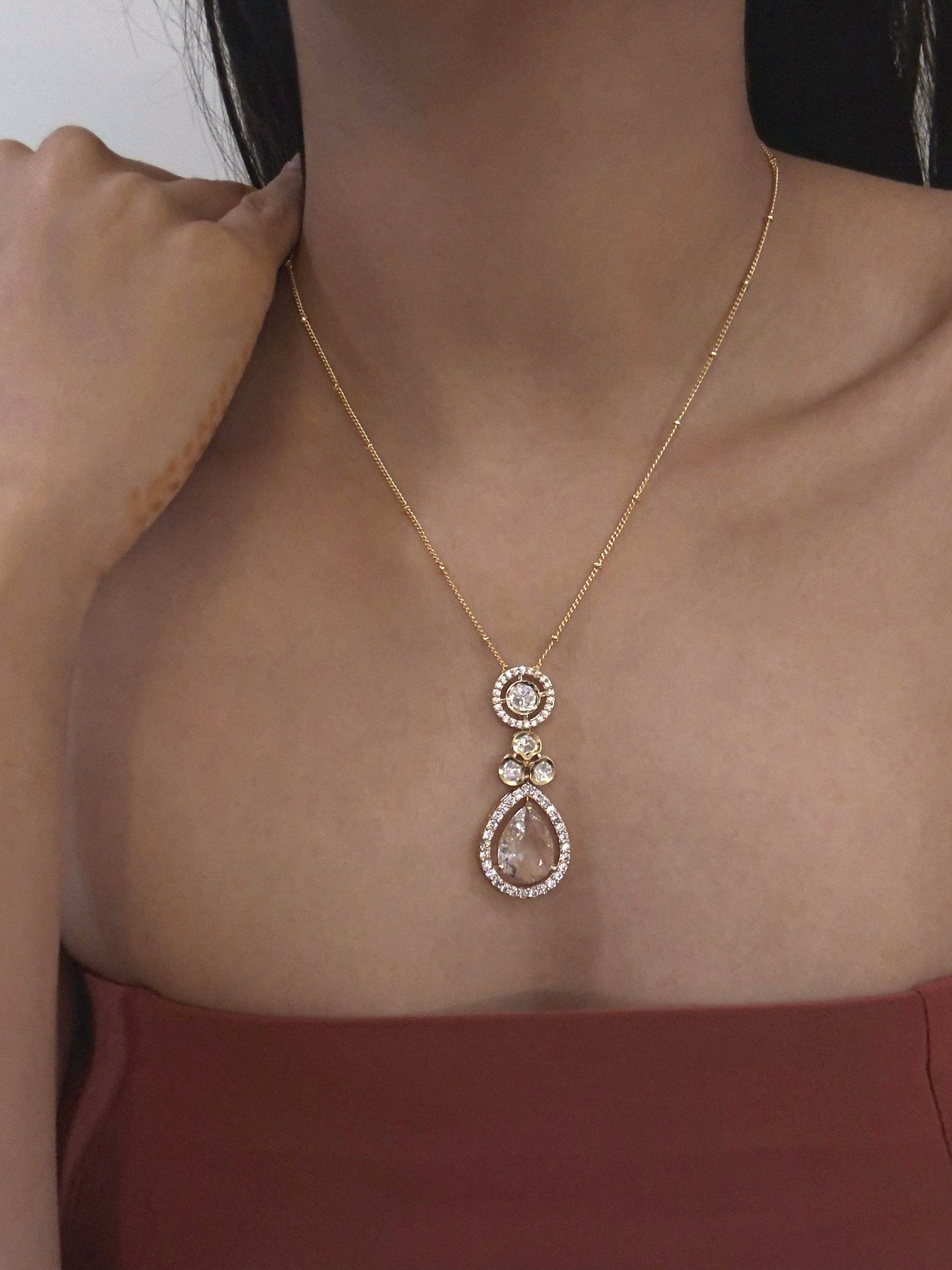 Nadira Polki Pendant Set