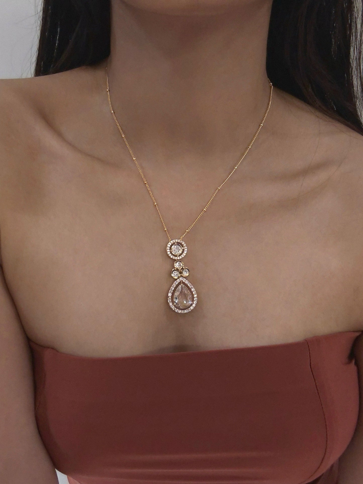 Nadira Polki Pendant Set