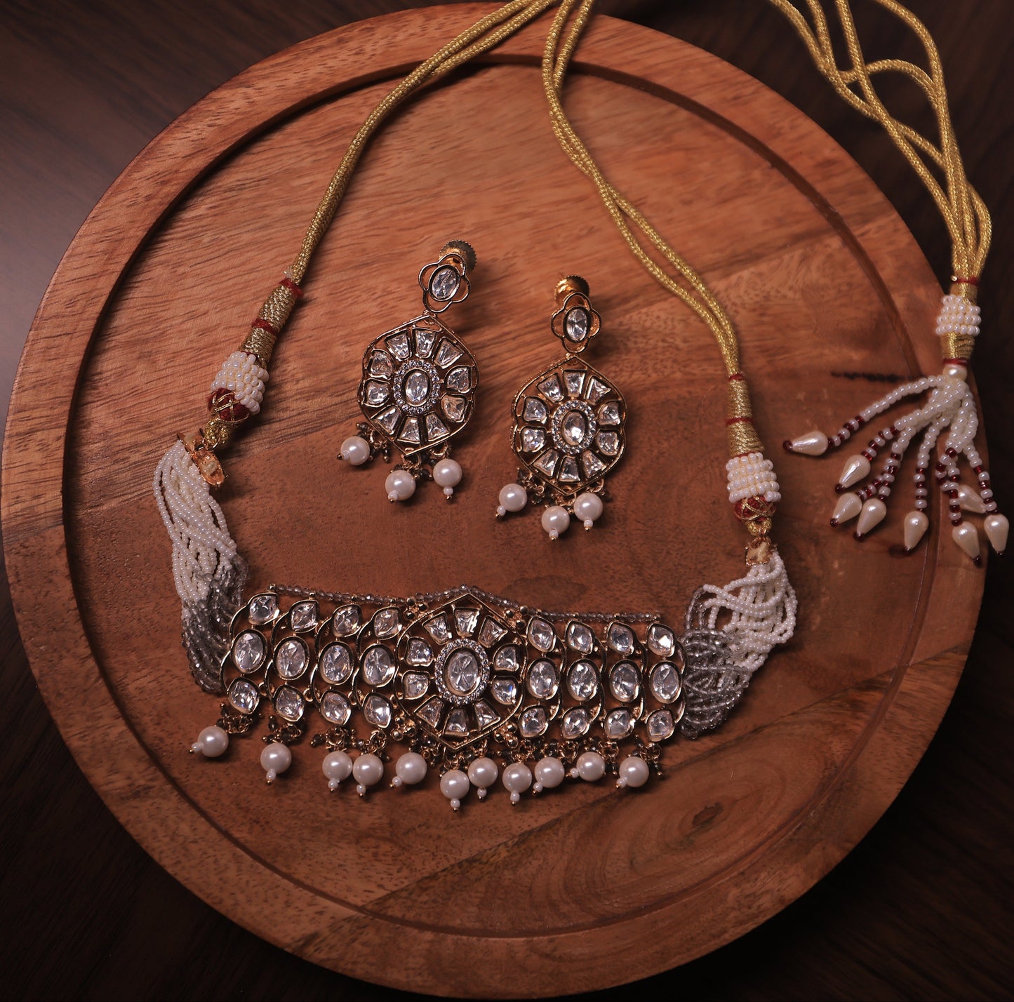 Nazara Polki Moonstone Choker Set