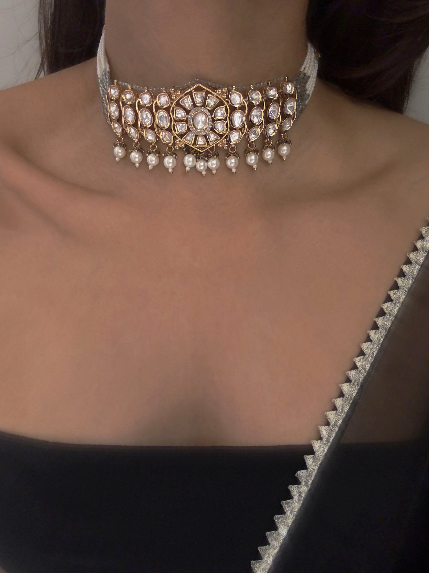 Nazara Polki Moonstone Choker Set