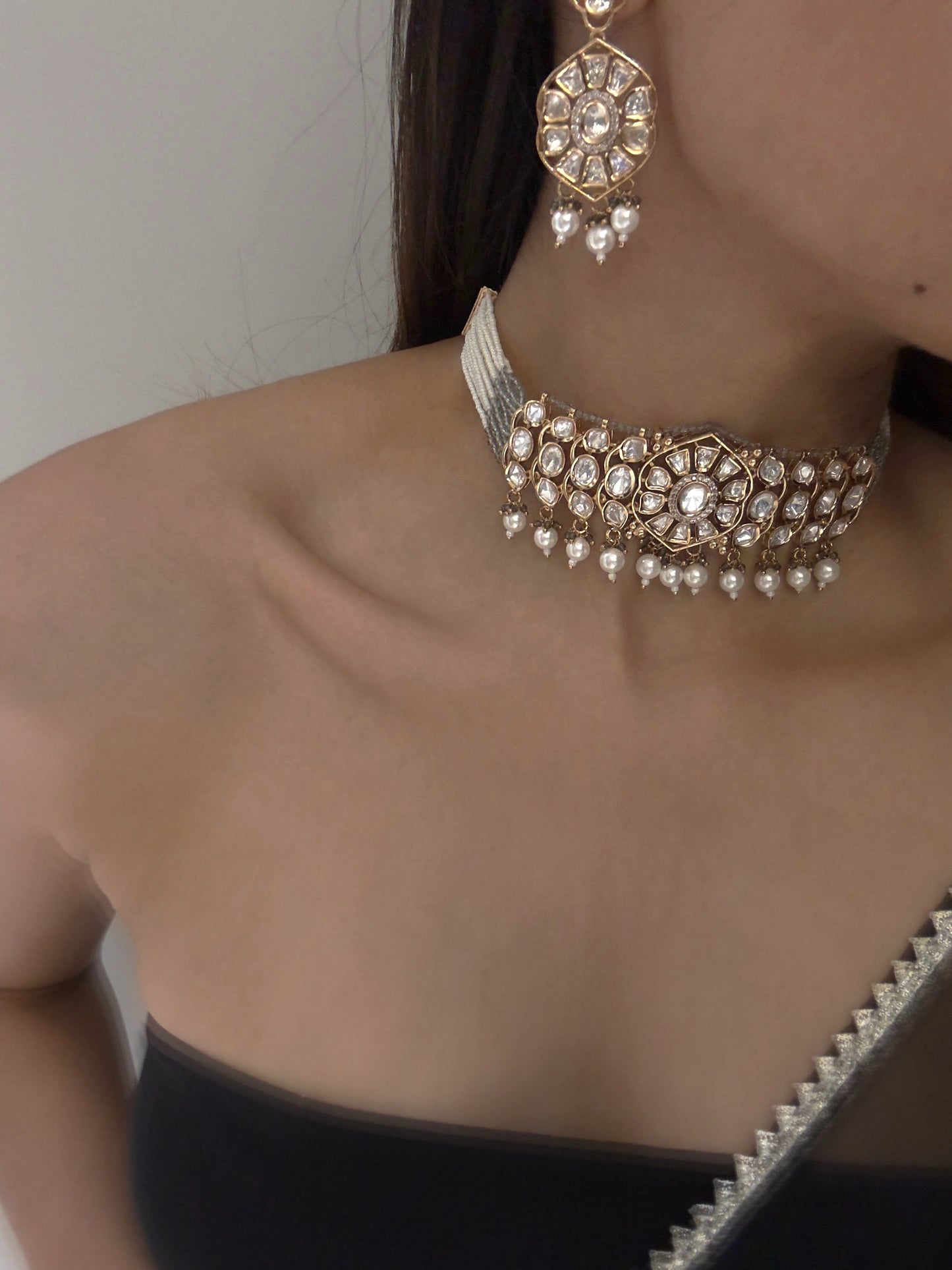 Nazara Polki Moonstone Choker Set