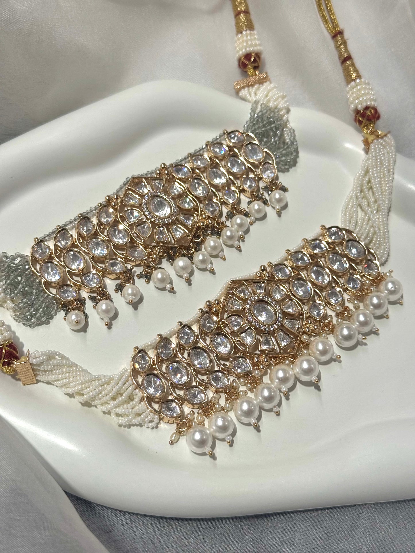 Nazara Polki Moonstone Choker Set