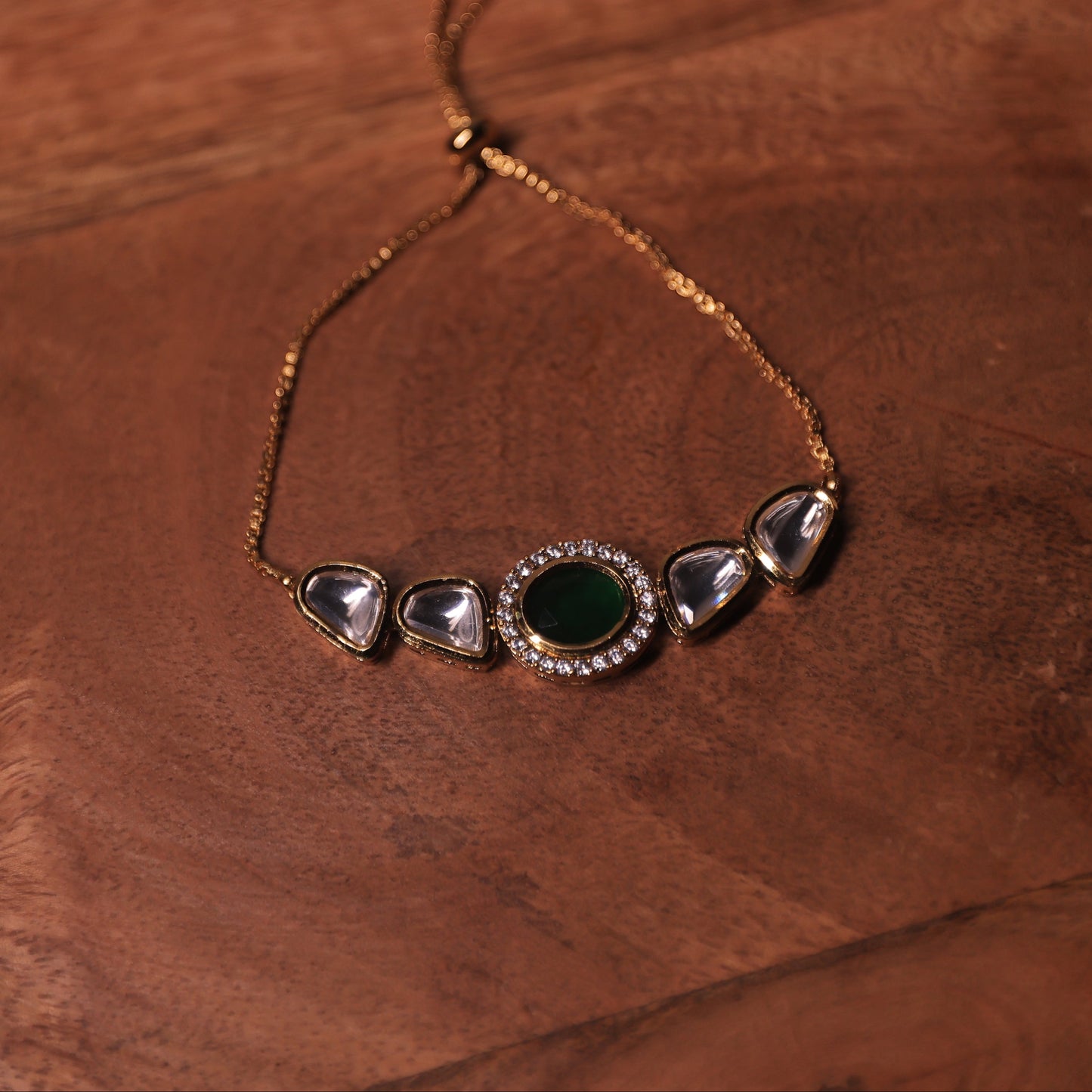 Nitara Emerald Kundan Bracelet