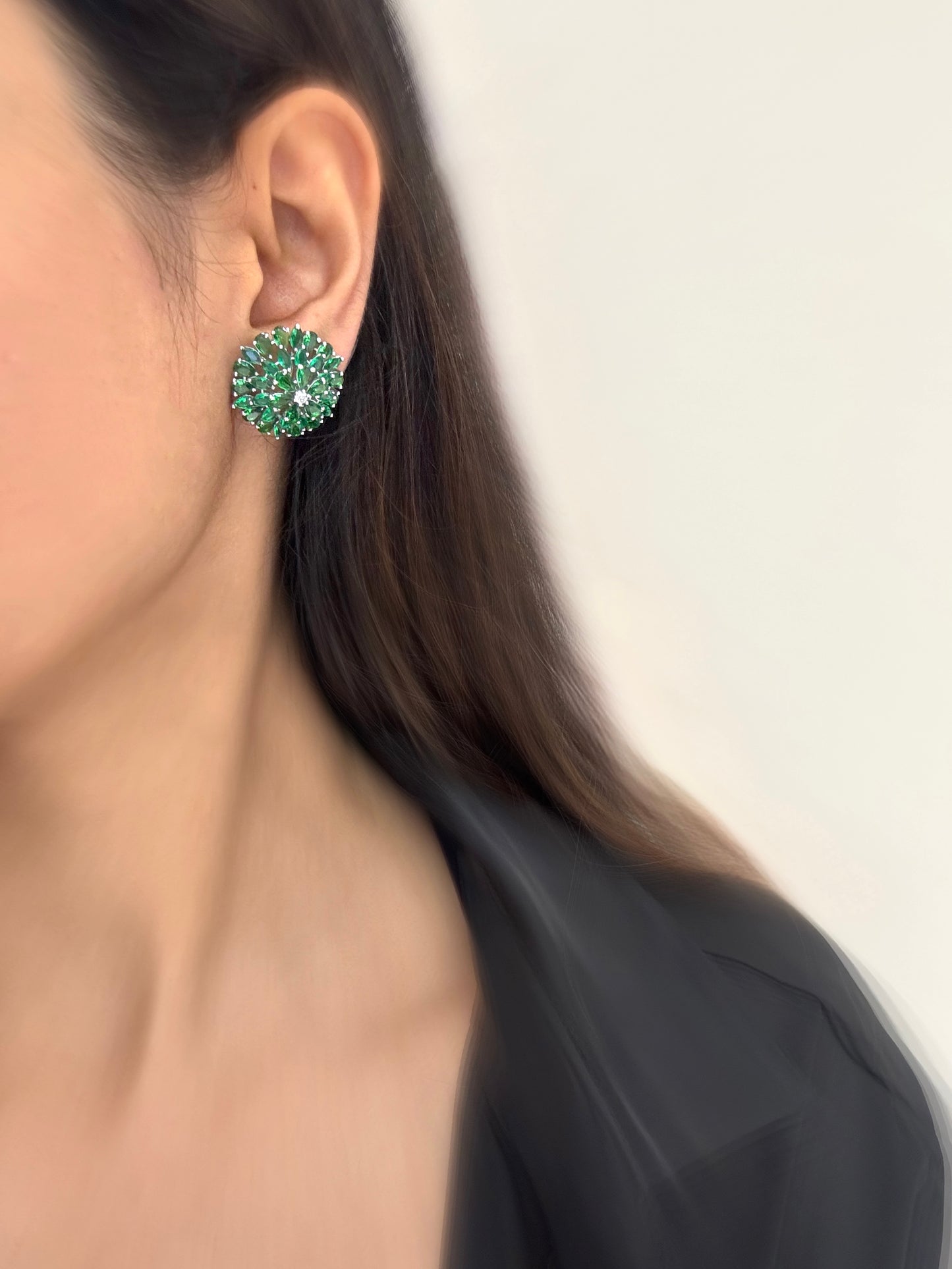 Phool Emerald Studs