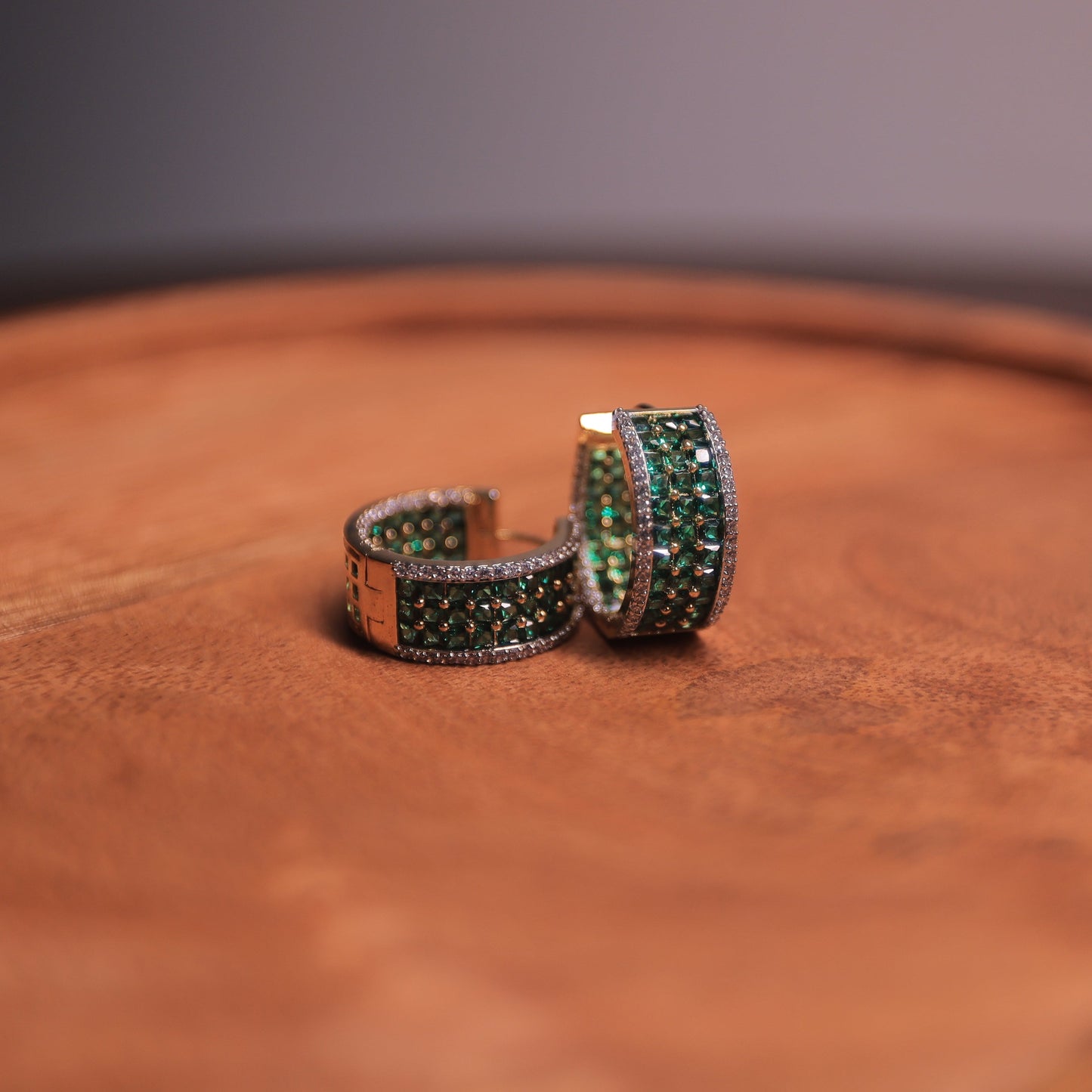 Raya Emerald Diamond earrings
