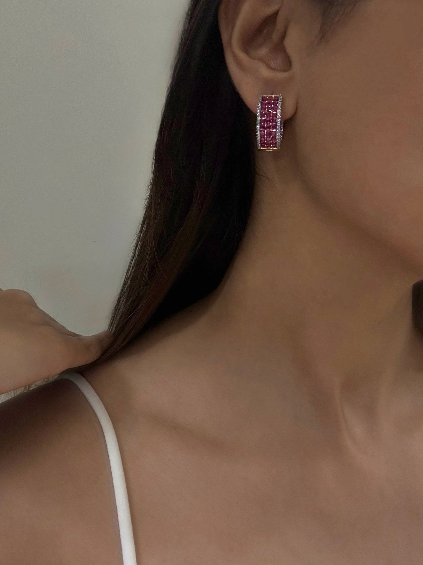 Raya Ruby Rose Diamond earrings