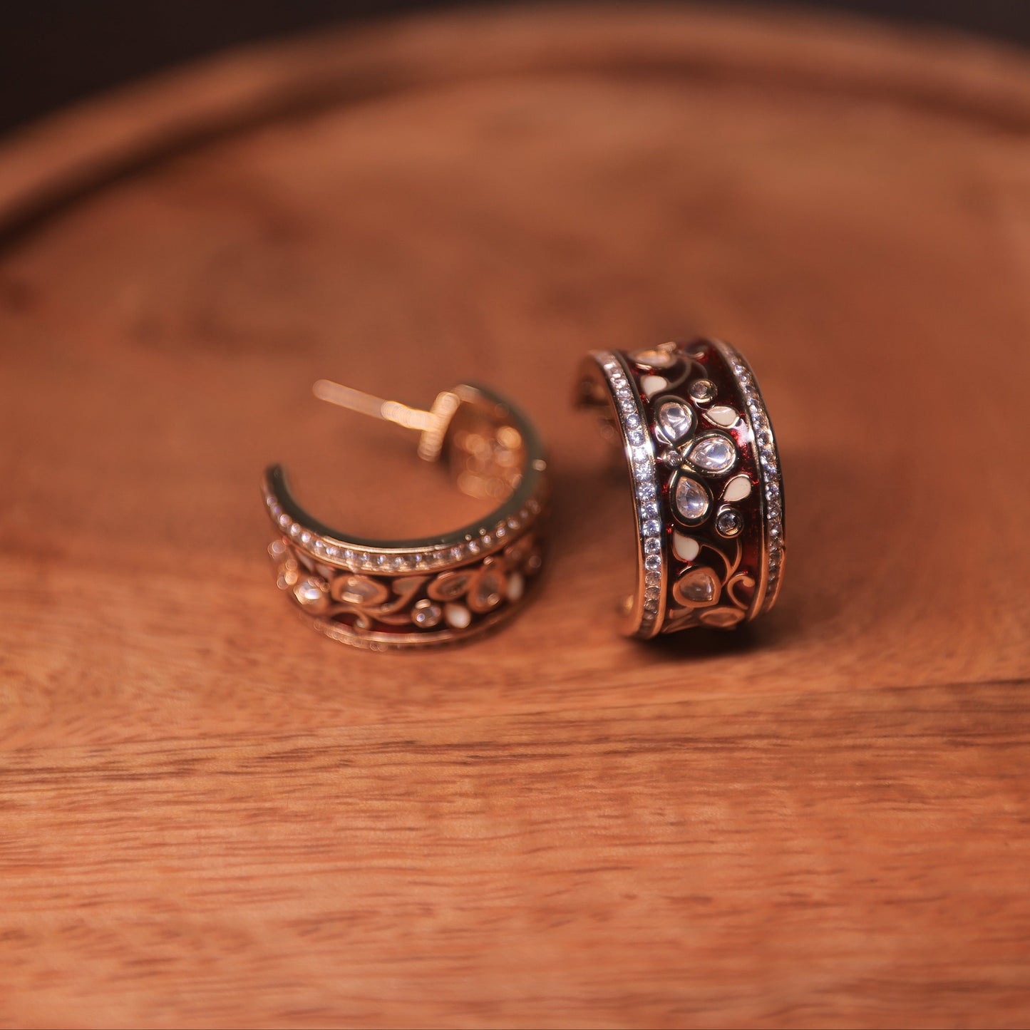 Saanjh Ruby Kundan Earrings