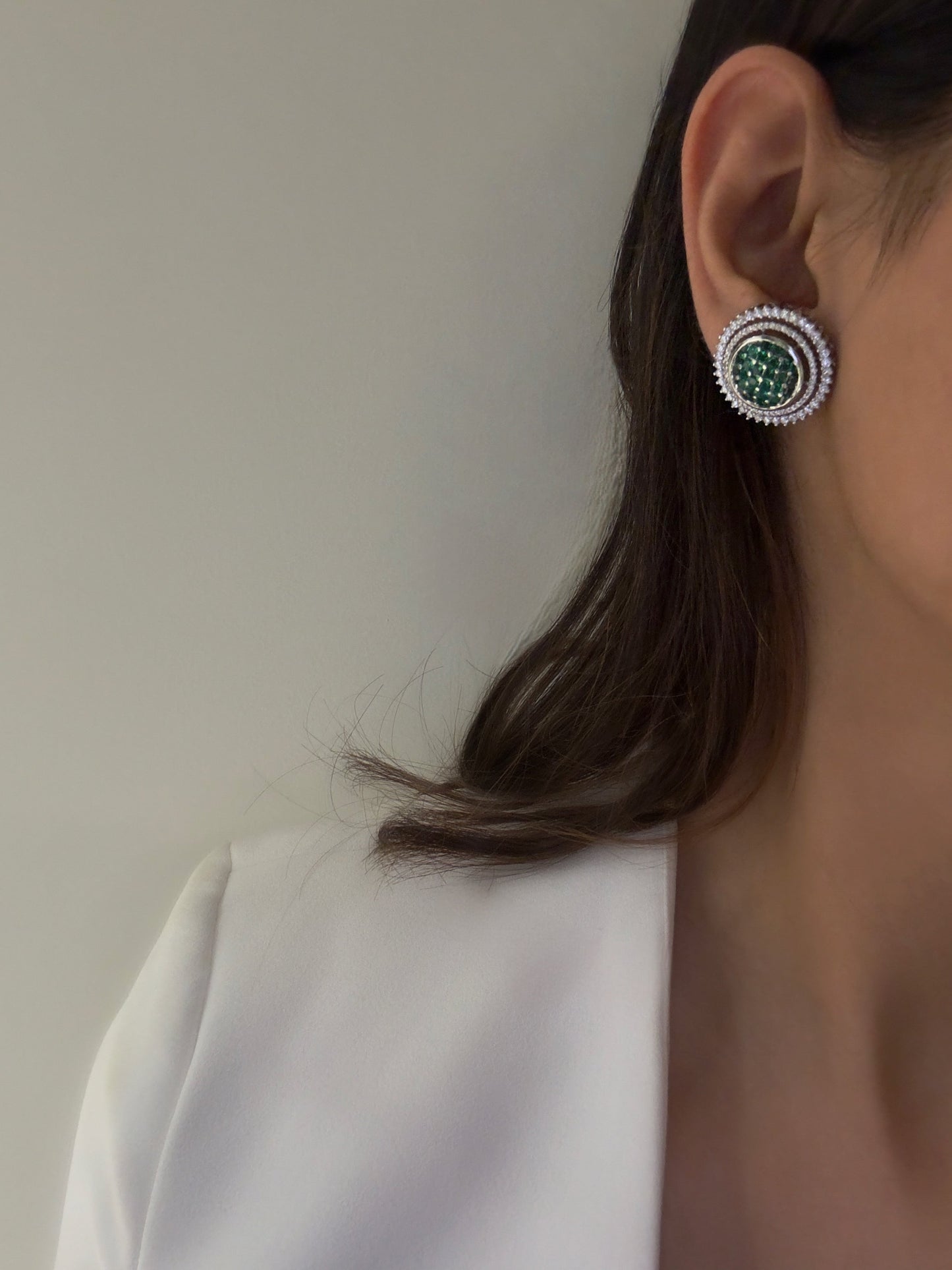 Sia Emerald Diamond Earrings