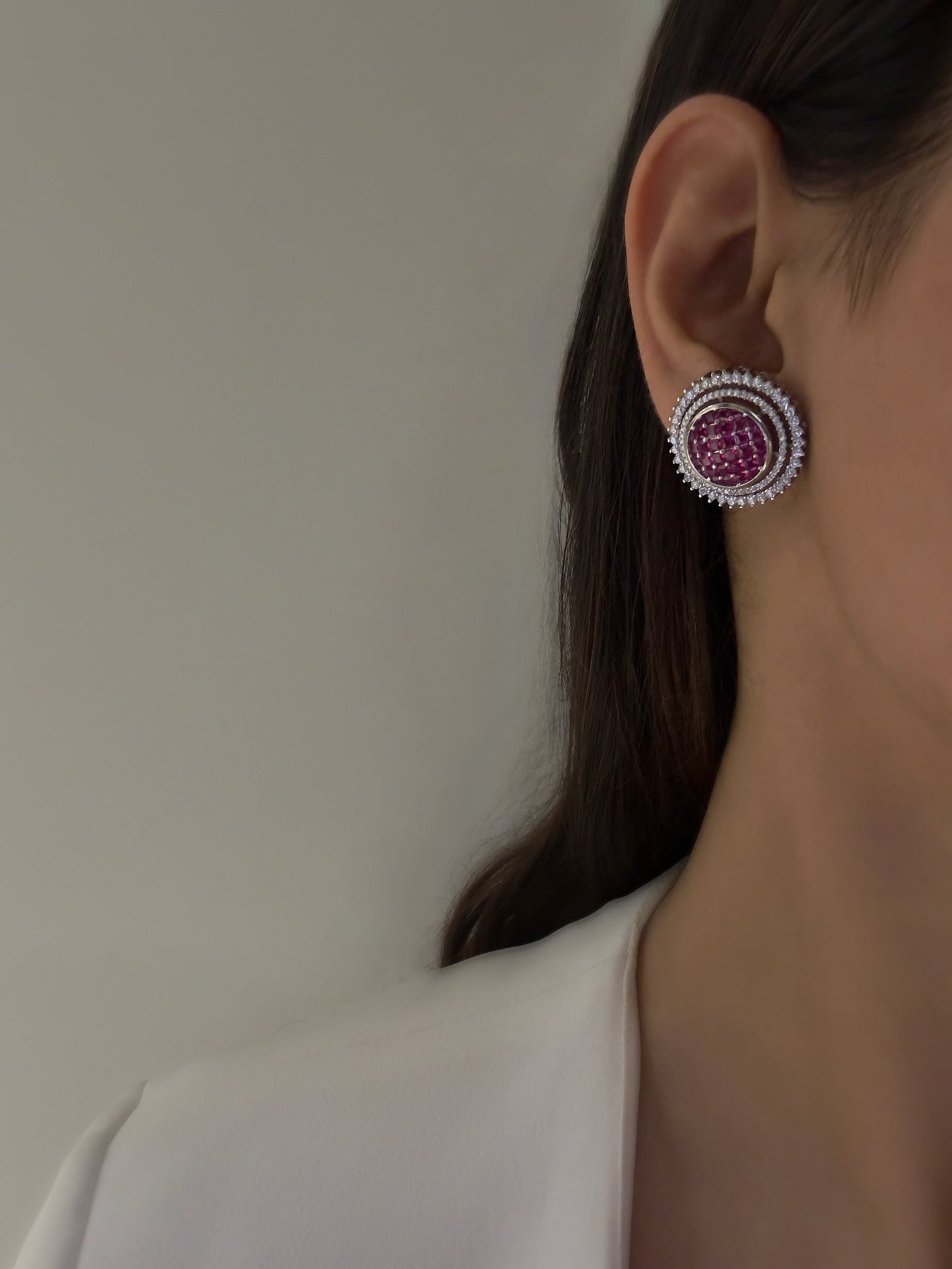 Sia Ruby Rose Diamond Earrings