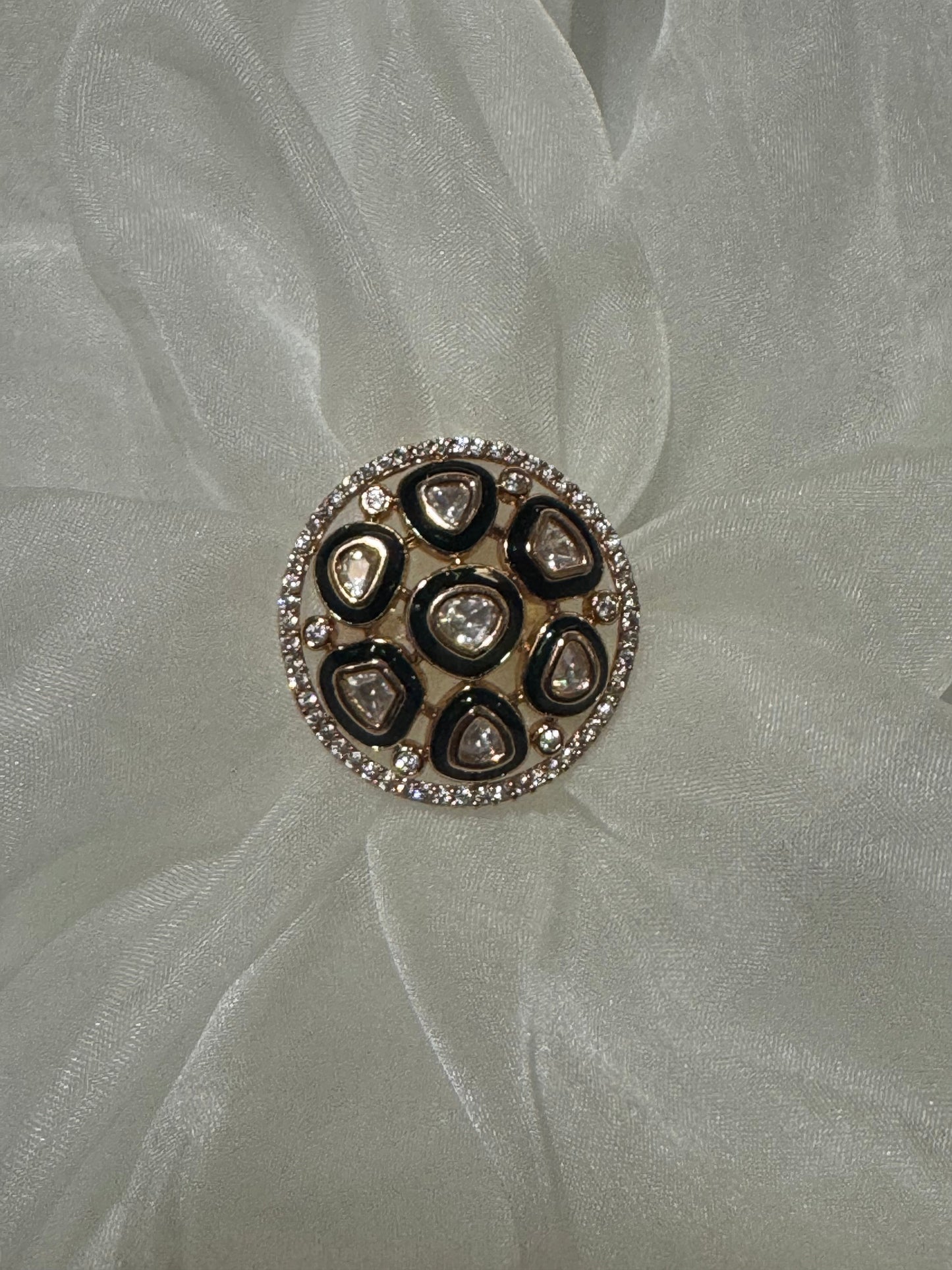Trisha Adjustable Kundan Ring