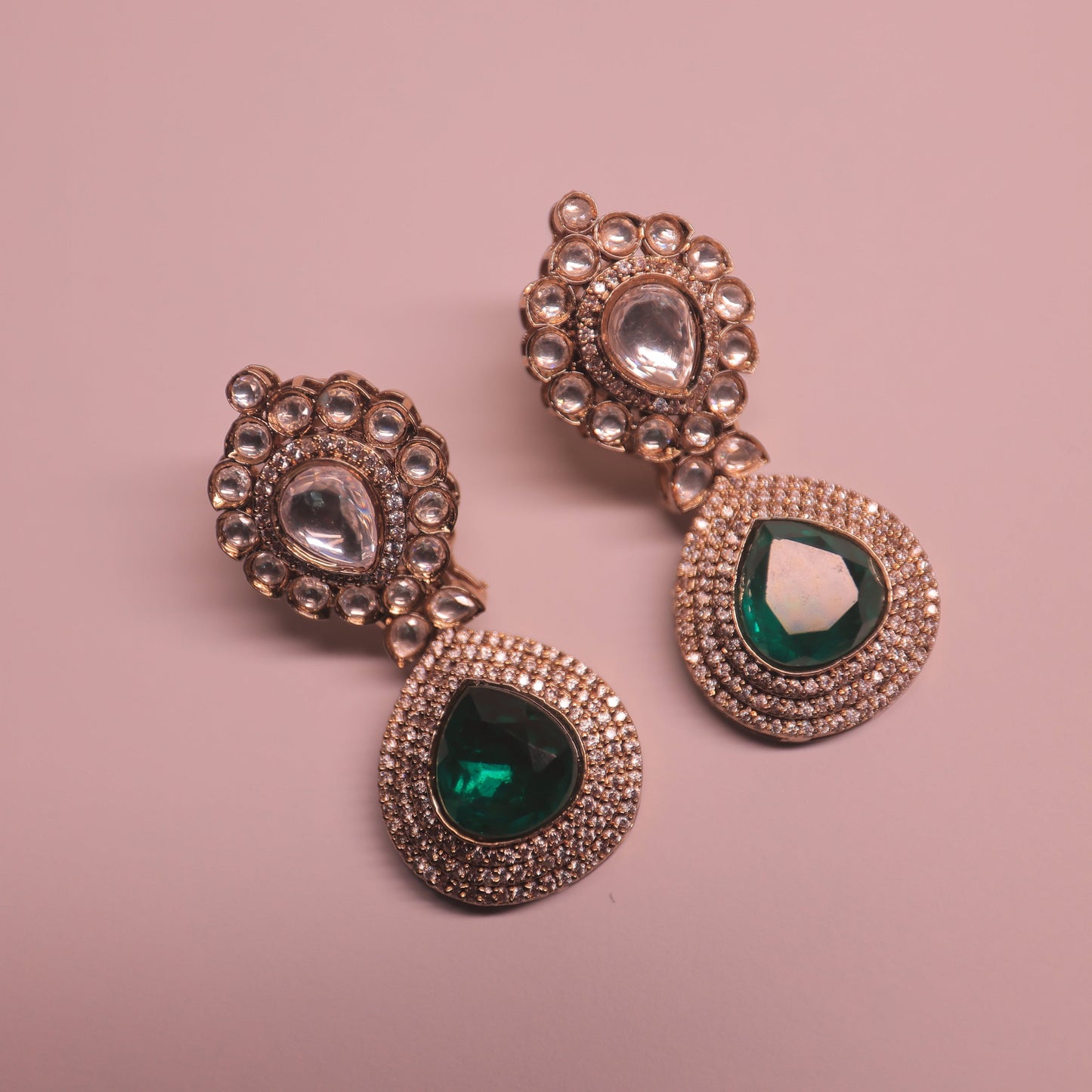 Yashvi Emerald Polki Emrald Earrings