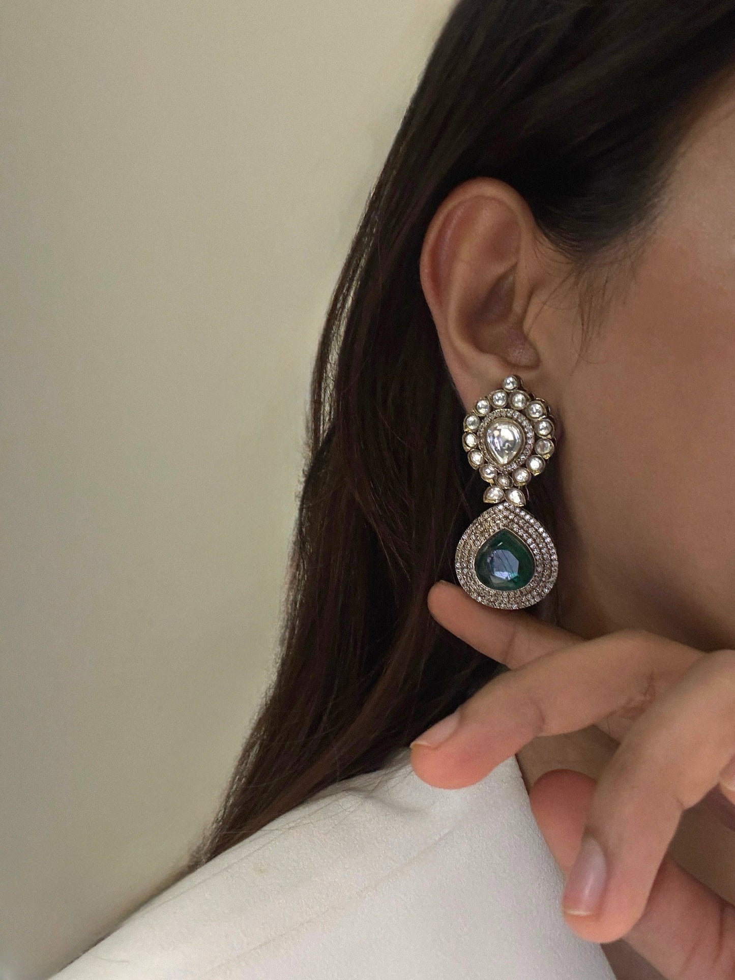 Yashvi Emerald Polki Emrald Earrings