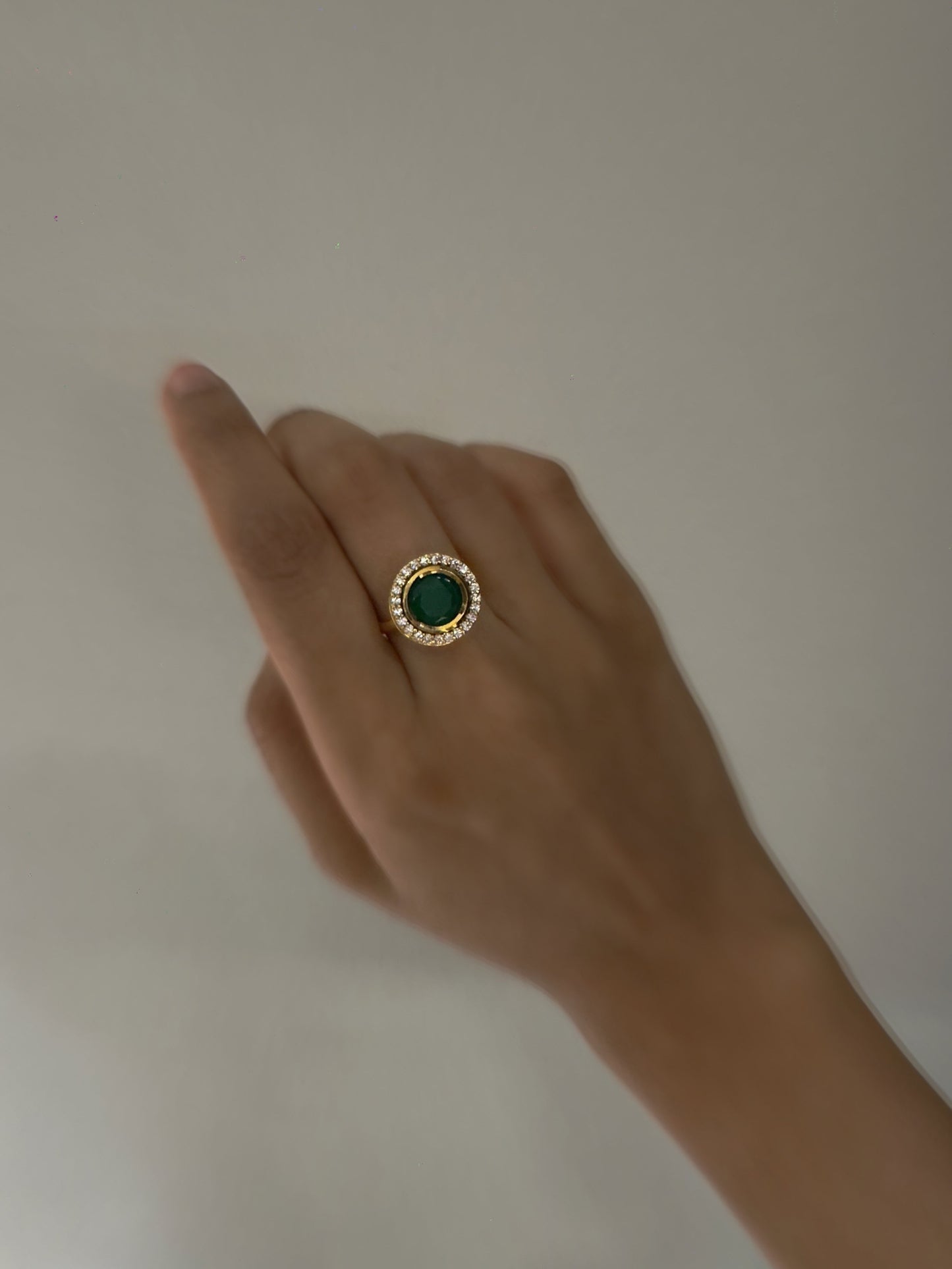 Yutika Adjustable Emerald Ring