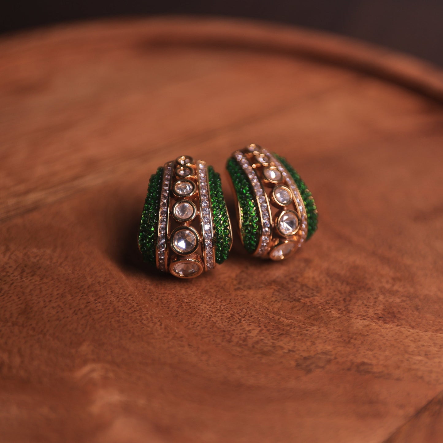 Zara Emerald Kundan Earrings