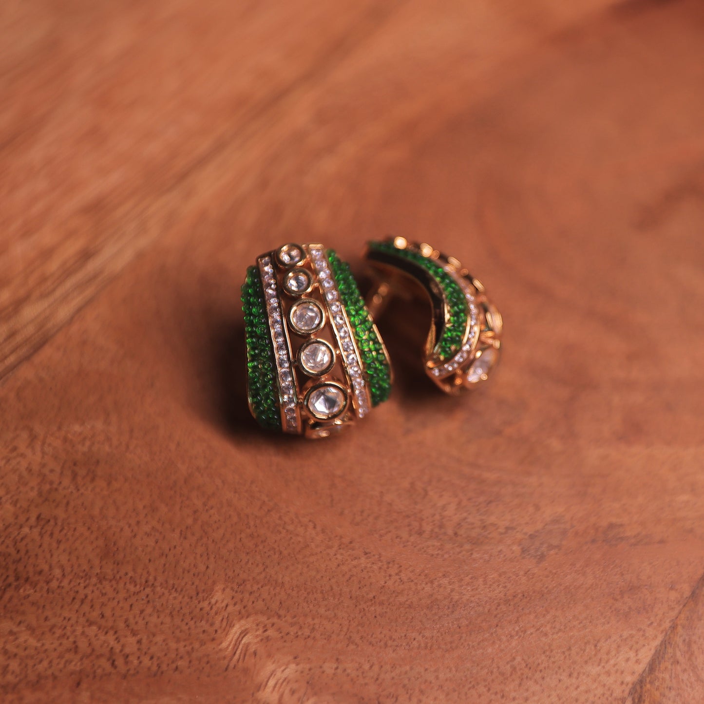 Zara Emerald Kundan Earrings