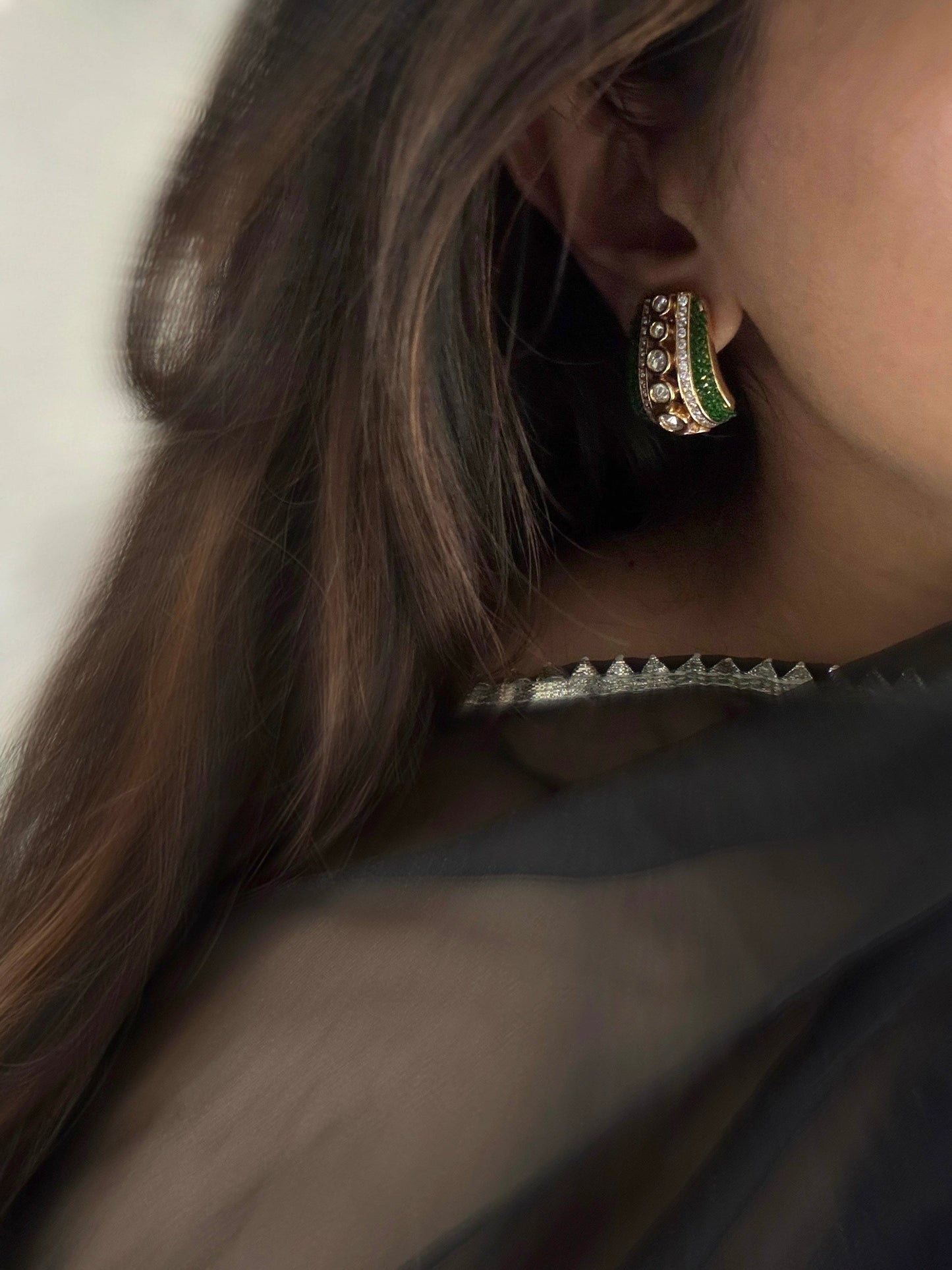 Zara Emerald Kundan Earrings