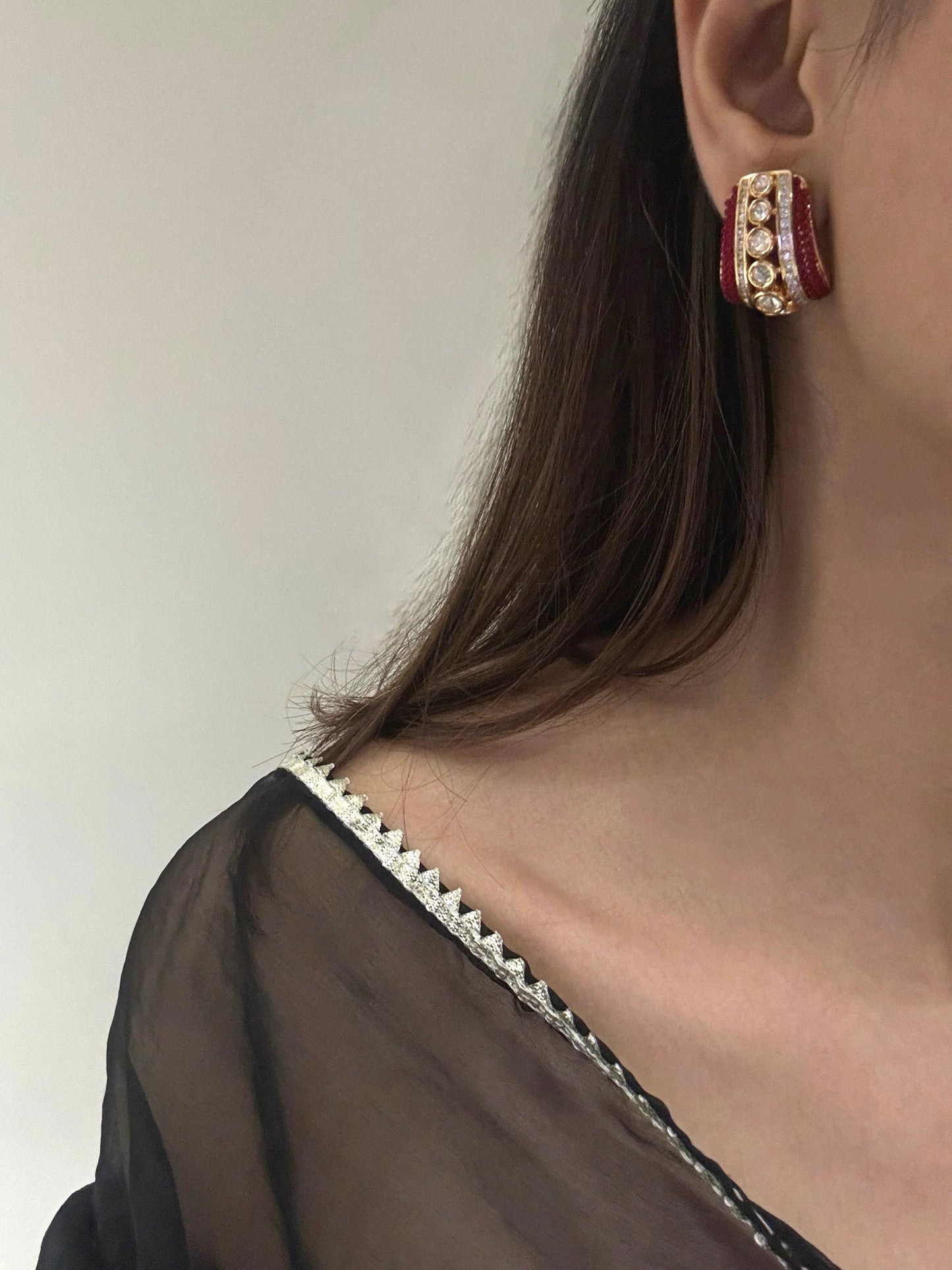 Zara Ruby Kundan Earrings