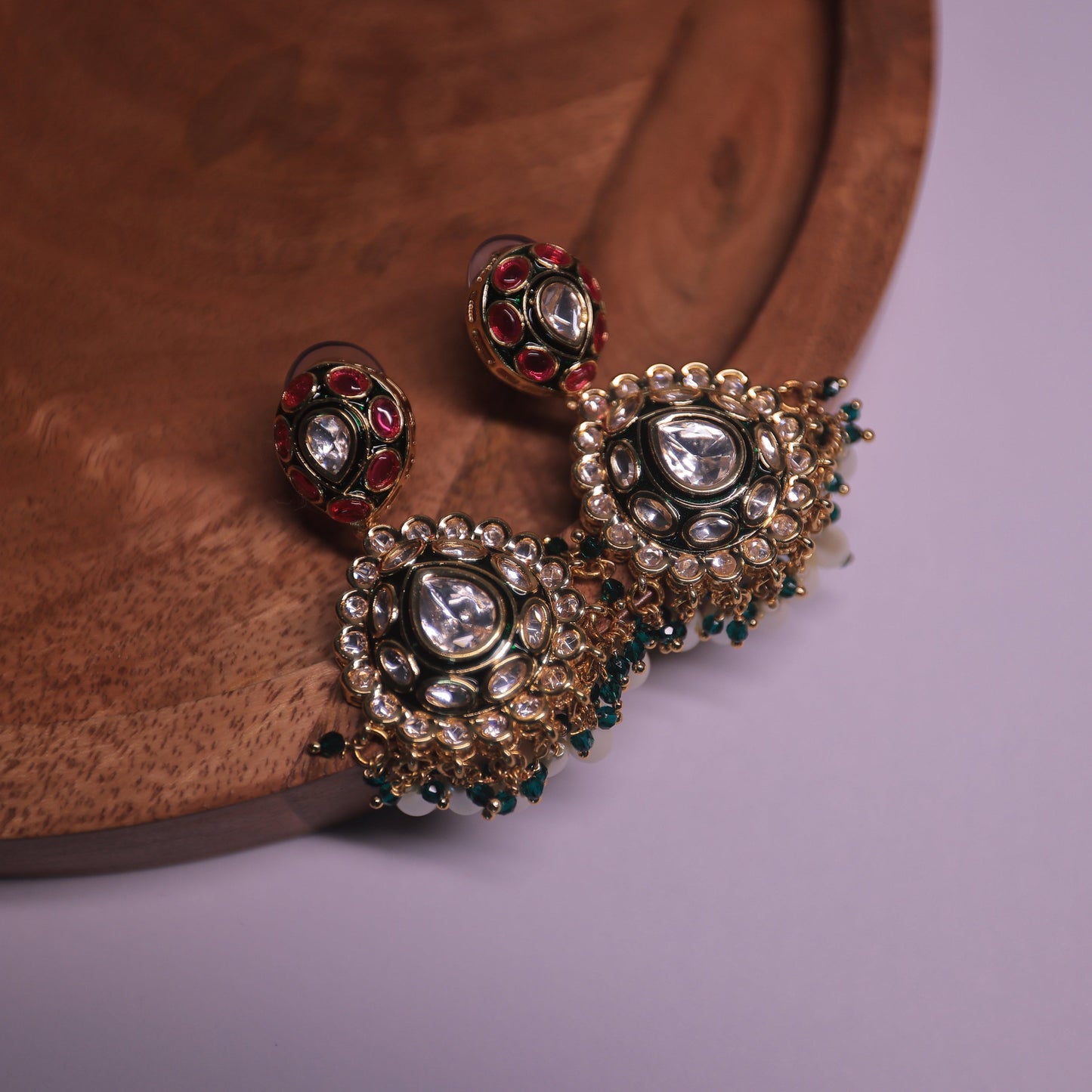 Alayah Emerald Polki Earrings