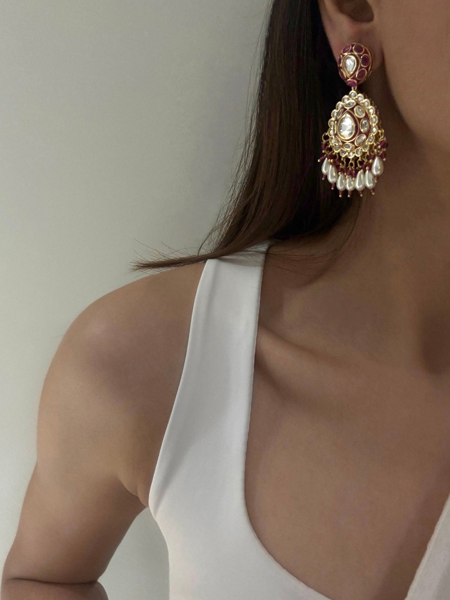 Alayah Ruby Polki Earrings