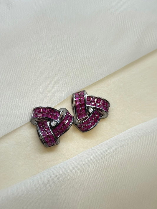 Anaira Ruby Diamond Earrings - Dark Polish